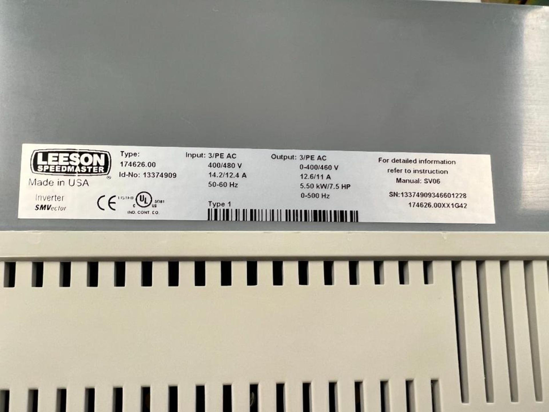 (NEW) LEESON SPEED MASTER SM2 SERIES ADJUSTABLE SPEED AC MOTOR CONTROL - Image 3 of 3