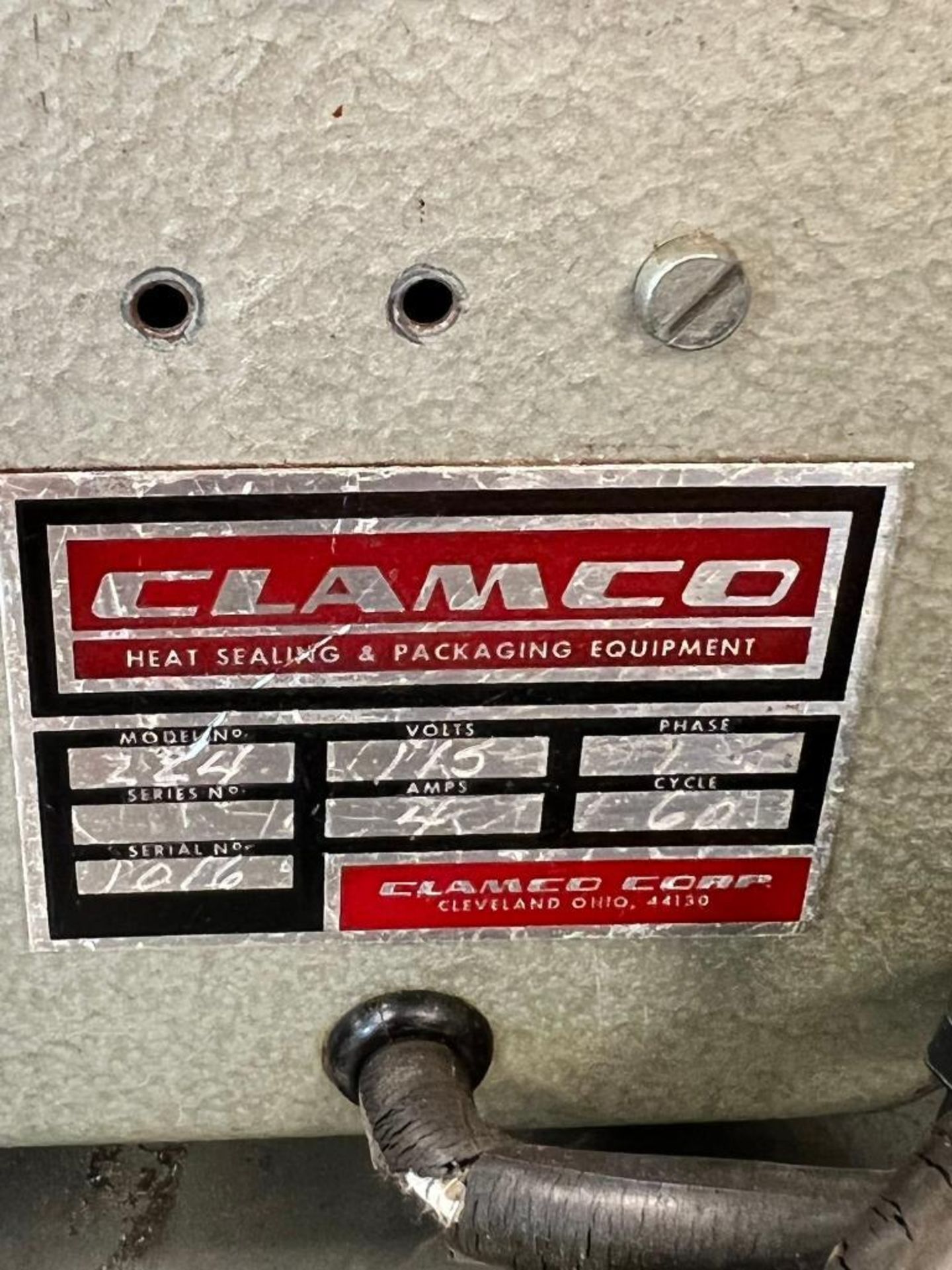 CLAMCO HEAT SEALING & PACKAGING TOOL, MODEL 224, S/N 1016 - Image 2 of 2