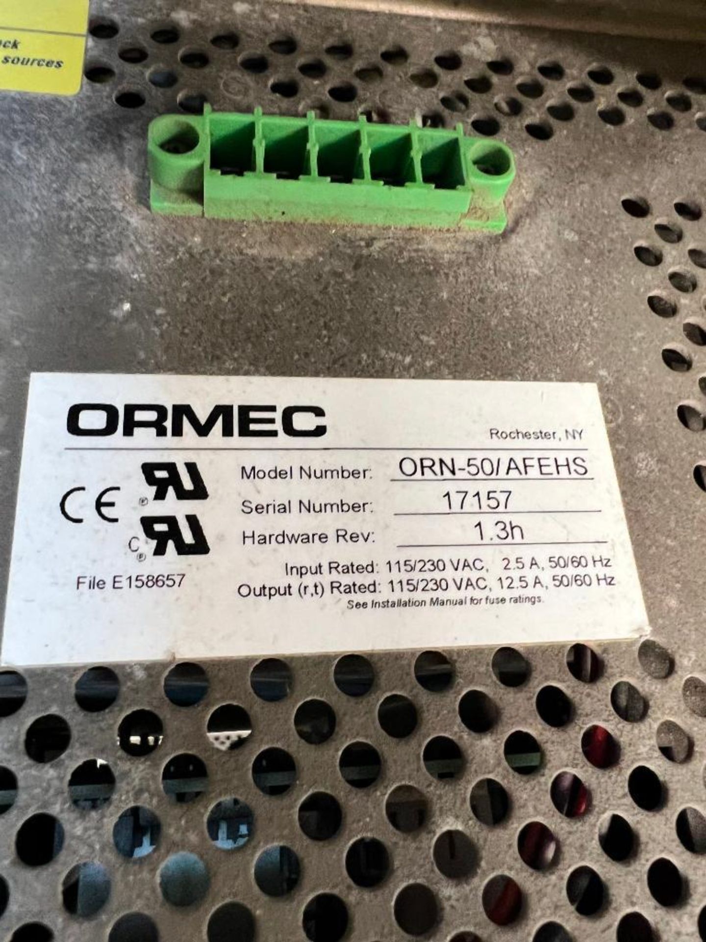 ORMEC ORION ORN-50 MOTION CONTROLLER, MODEL NO. ORN-50/AFEHS, S/N 1757, 115/230 VAC - Image 3 of 3