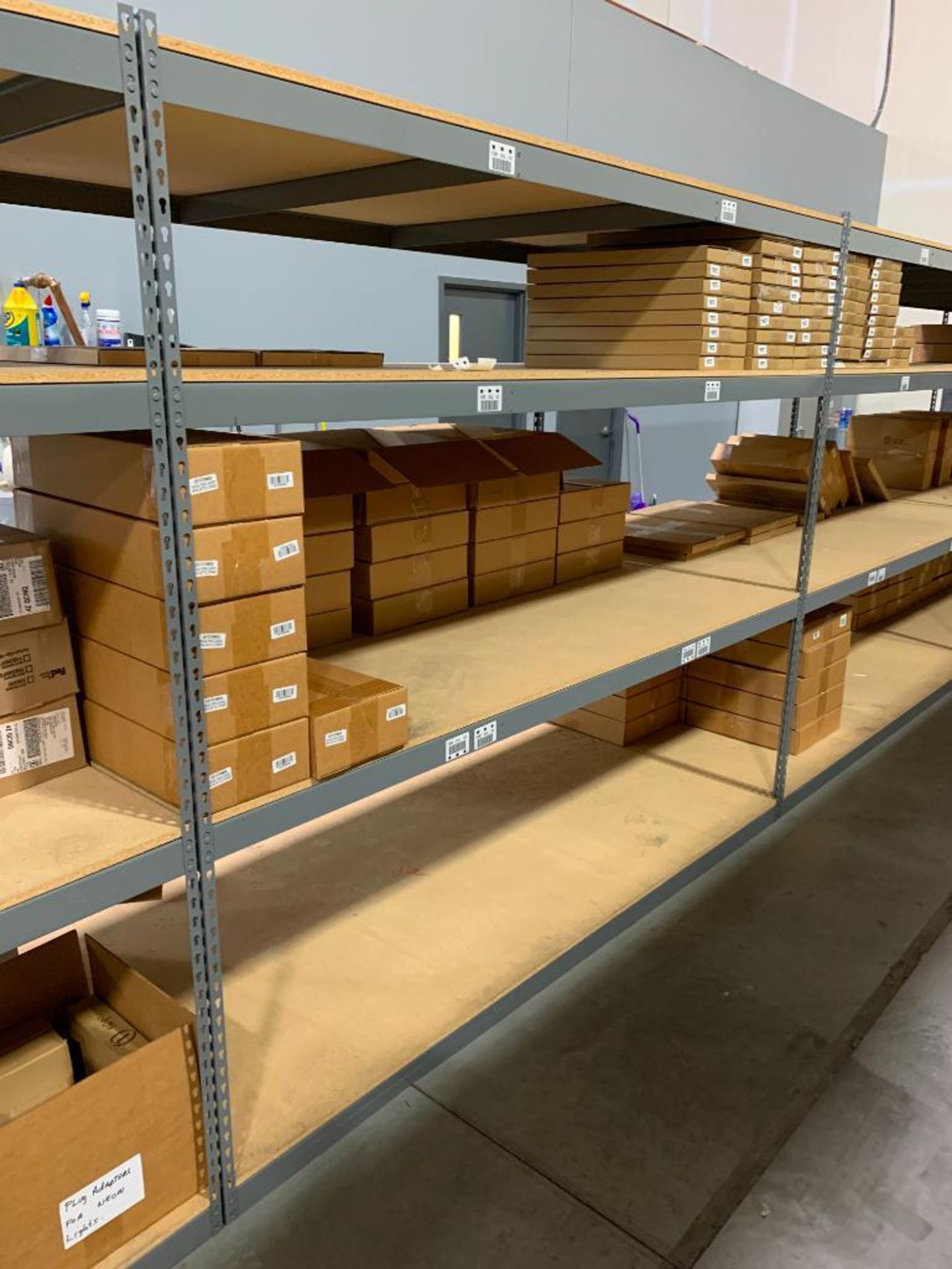 (6X) SECTIONS RIVET SHELVING, 84"T X 48"D X 96"W, PARTICLE BOARD SHELVES (BUYER RESPONSIBLE FOR DISA - Image 2 of 3