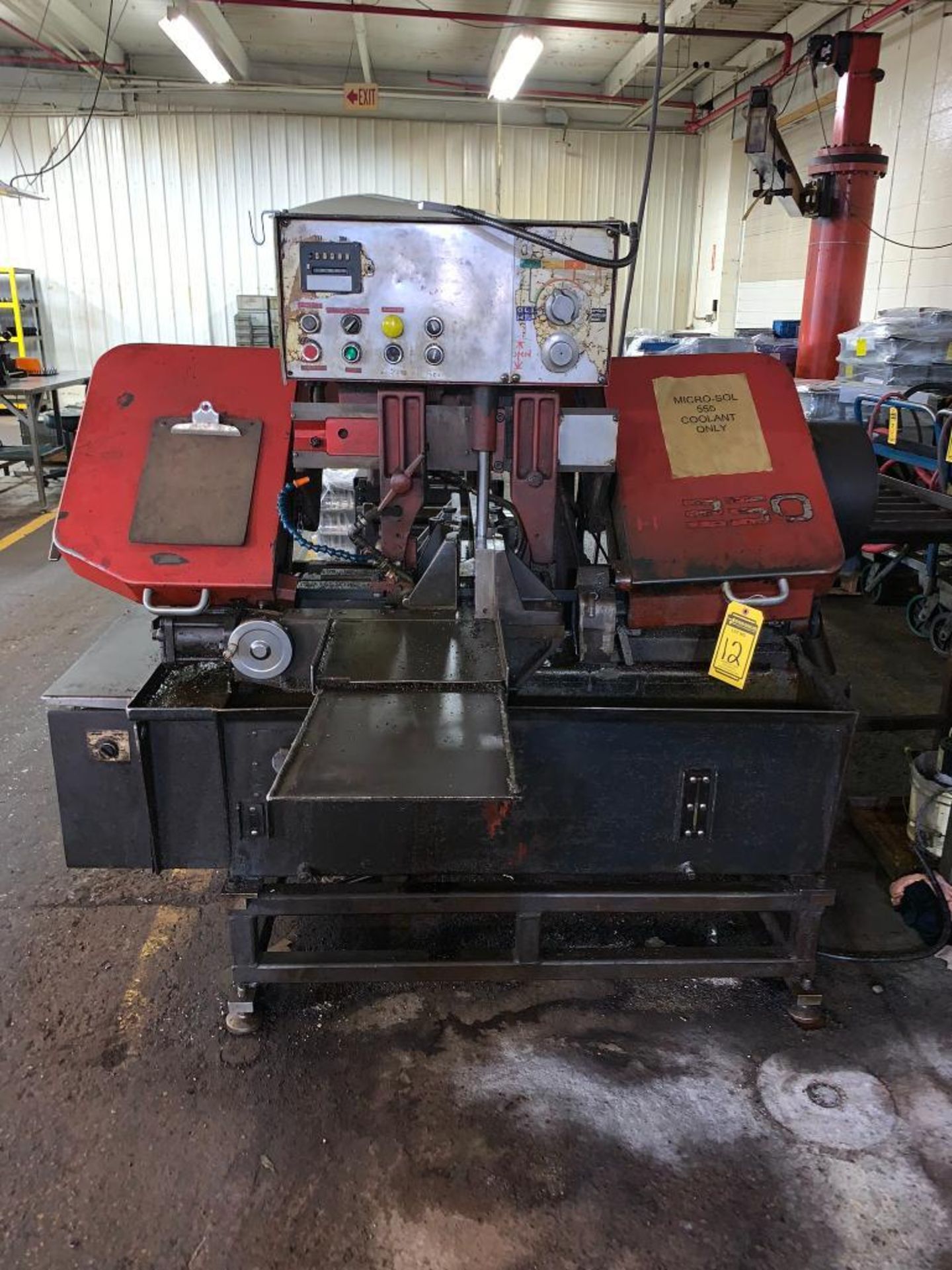 AMADA HA-250 HORIZONTAL BAND SAW, AUTOMATIC/ MANUAL, SPEED CONTROL ,S/N 25400109, W/ 21" X 52" ROLLE - Image 5 of 5