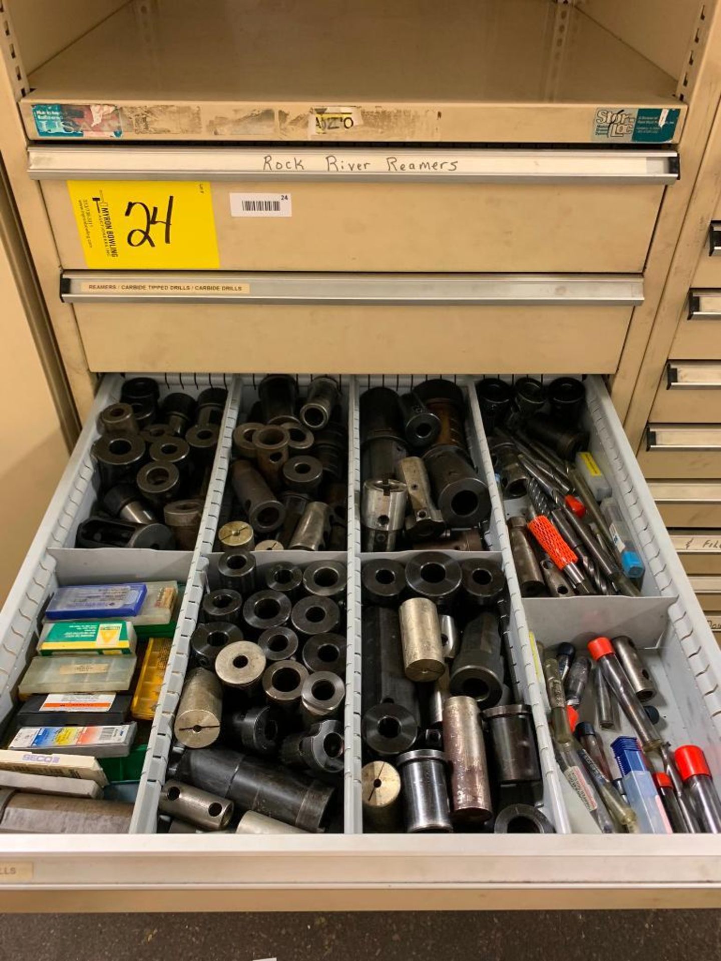 STOR-LOC 9-DRAWER CABINET W/ CONTENT: ROCK RIVER REAMERS, REAMERS, CARBIDE TIPPED DRILLS, CARBIDE DR - Image 4 of 8