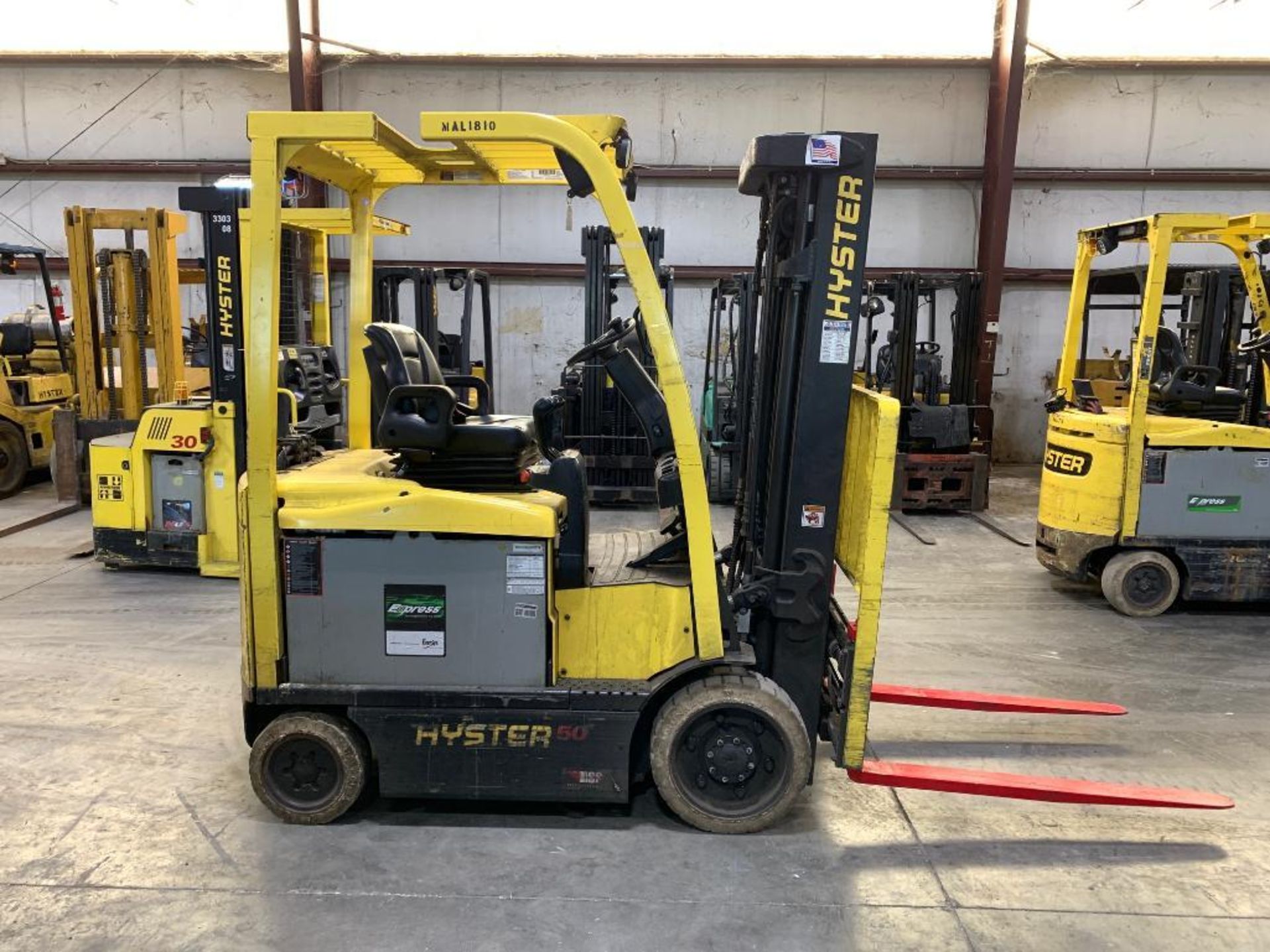 2017 Hyster 5,000 lb. capacity forklift, model e50xn, s/n a268n21839r, 36-volt electric w/ battery,