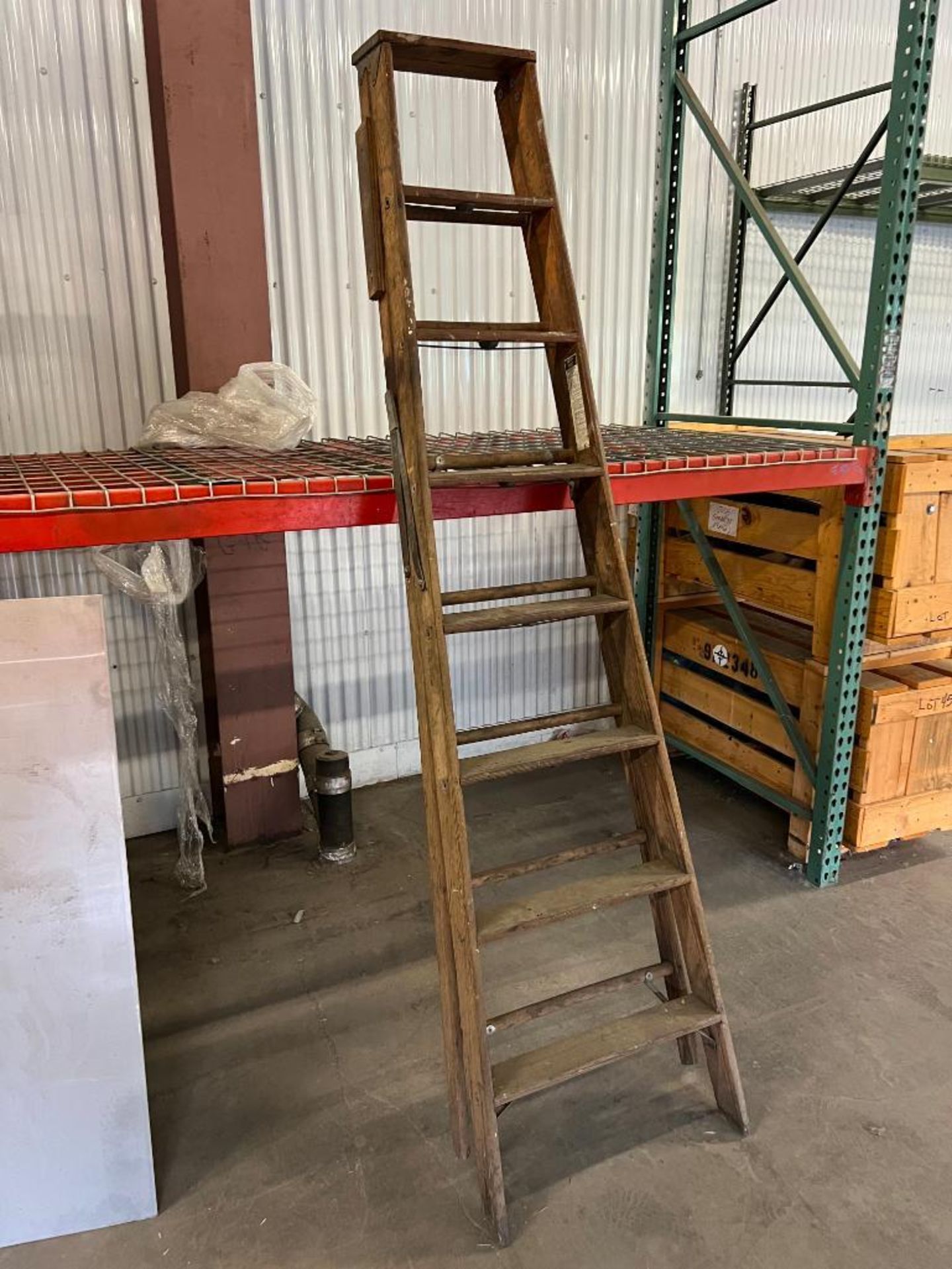 (2) BAUER WOODEN STEP LADDERS, 8'-10' - Image 2 of 4