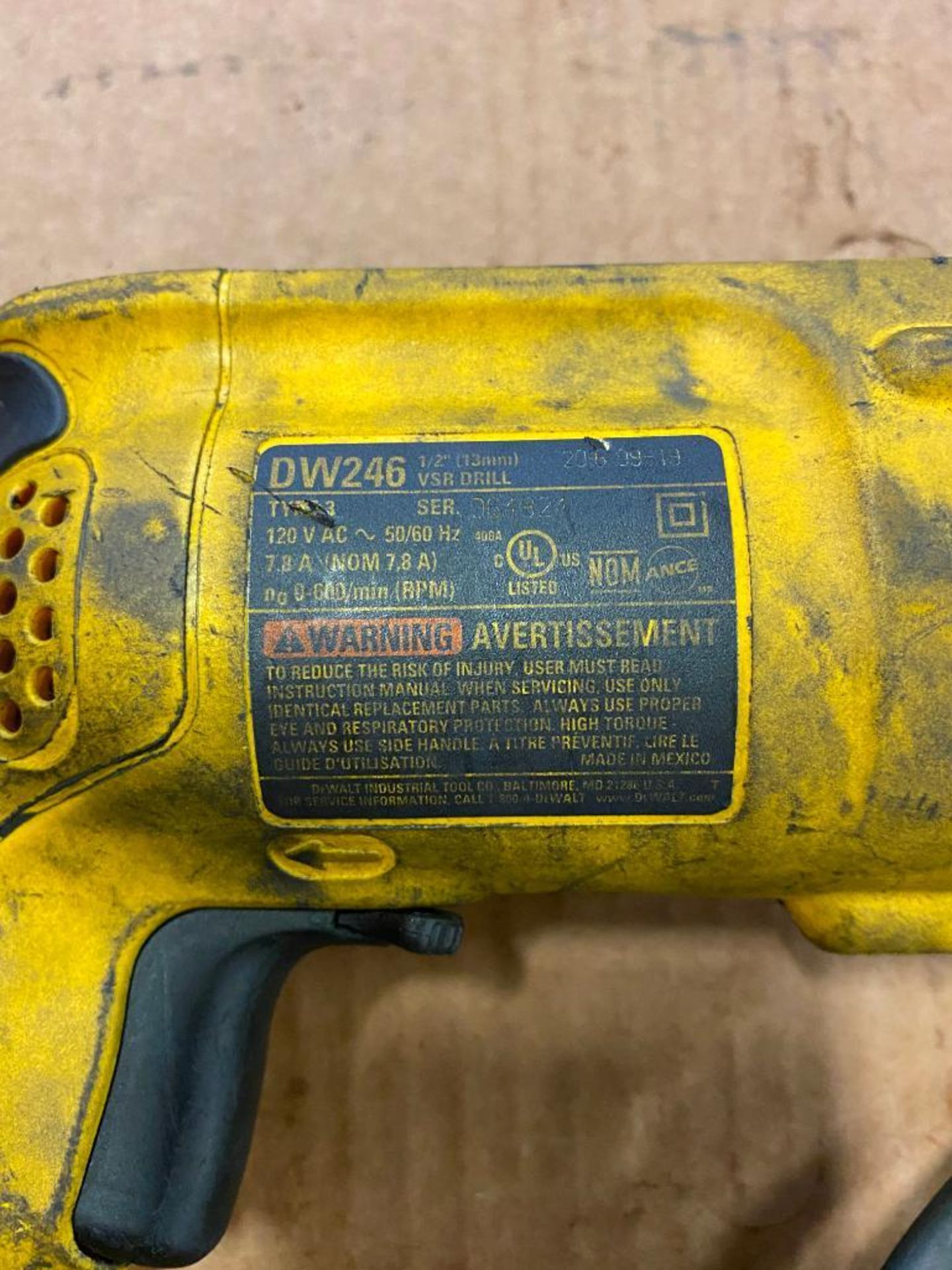 Dewalt DW246 1/2" VSR Drill, 120 v - Image 2 of 2