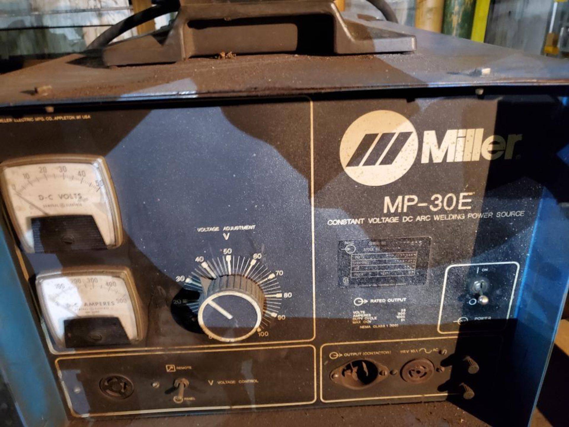 MILLER MP-30 CONSTANT VOLTAGE DC ARC WELDER, W/ S-52E WIRE FEED ON BOTTLE CART - Image 8 of 8