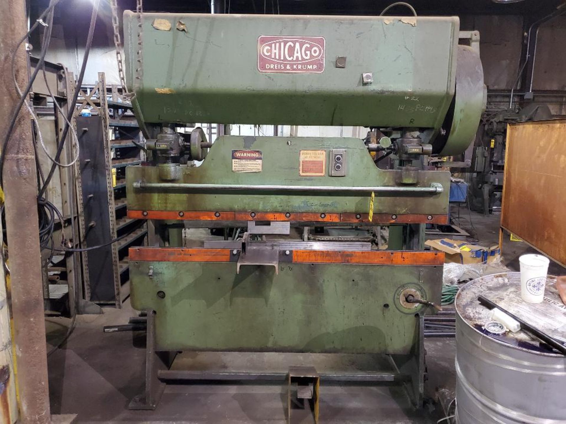 CHICAGO 30-45-TON PRESS BRAKE, MODEL 56-A, S/N L-18289, 6' BED, FOOTSWITCH