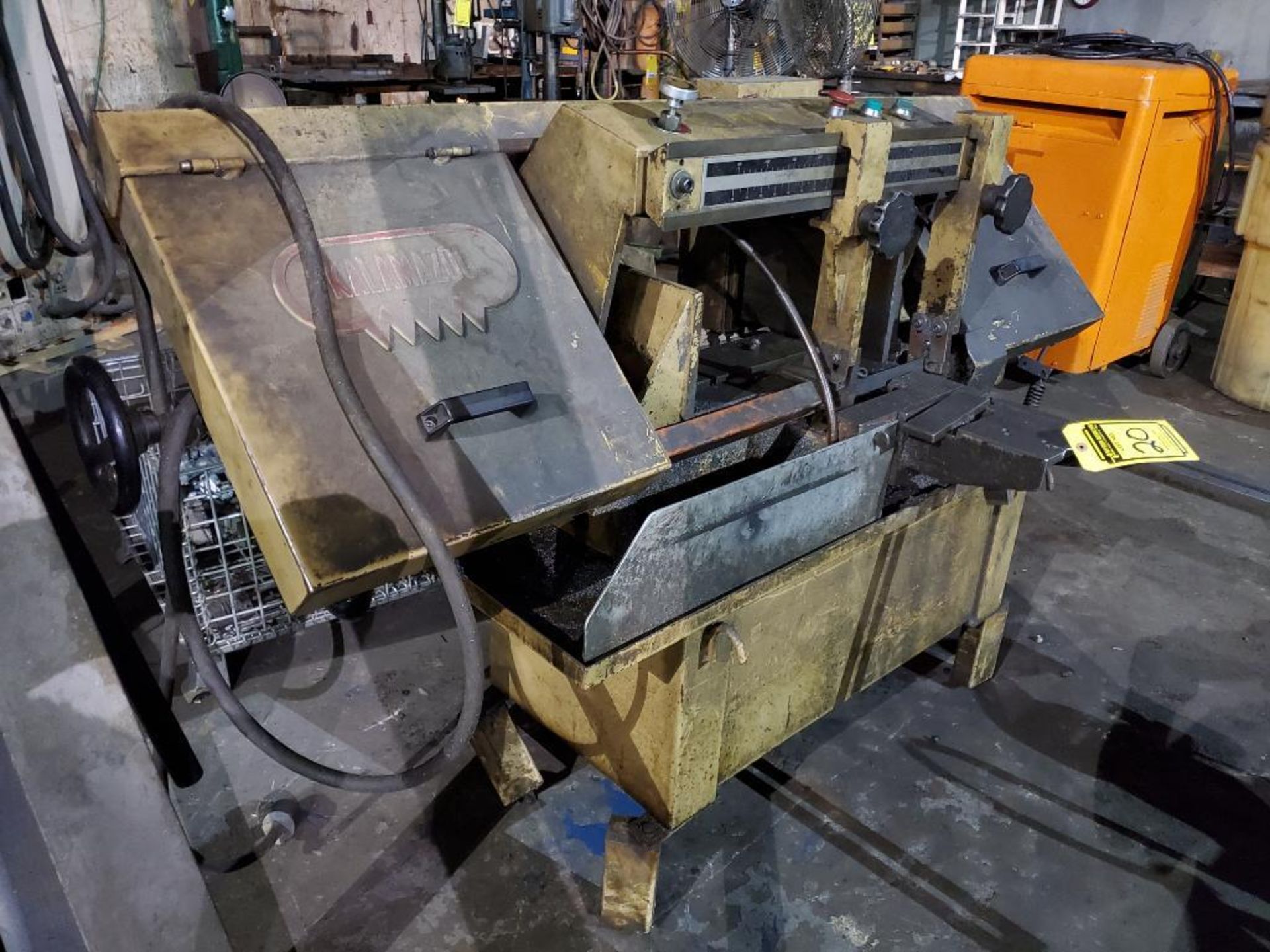 KALAMAZOO HORIZONTAL BAND SAW, 2 HP, BELT DRIVEN, UP TO 300 BLADE RPM, MATERIAL CLAMP, FEED EXTENSIO - Image 7 of 7