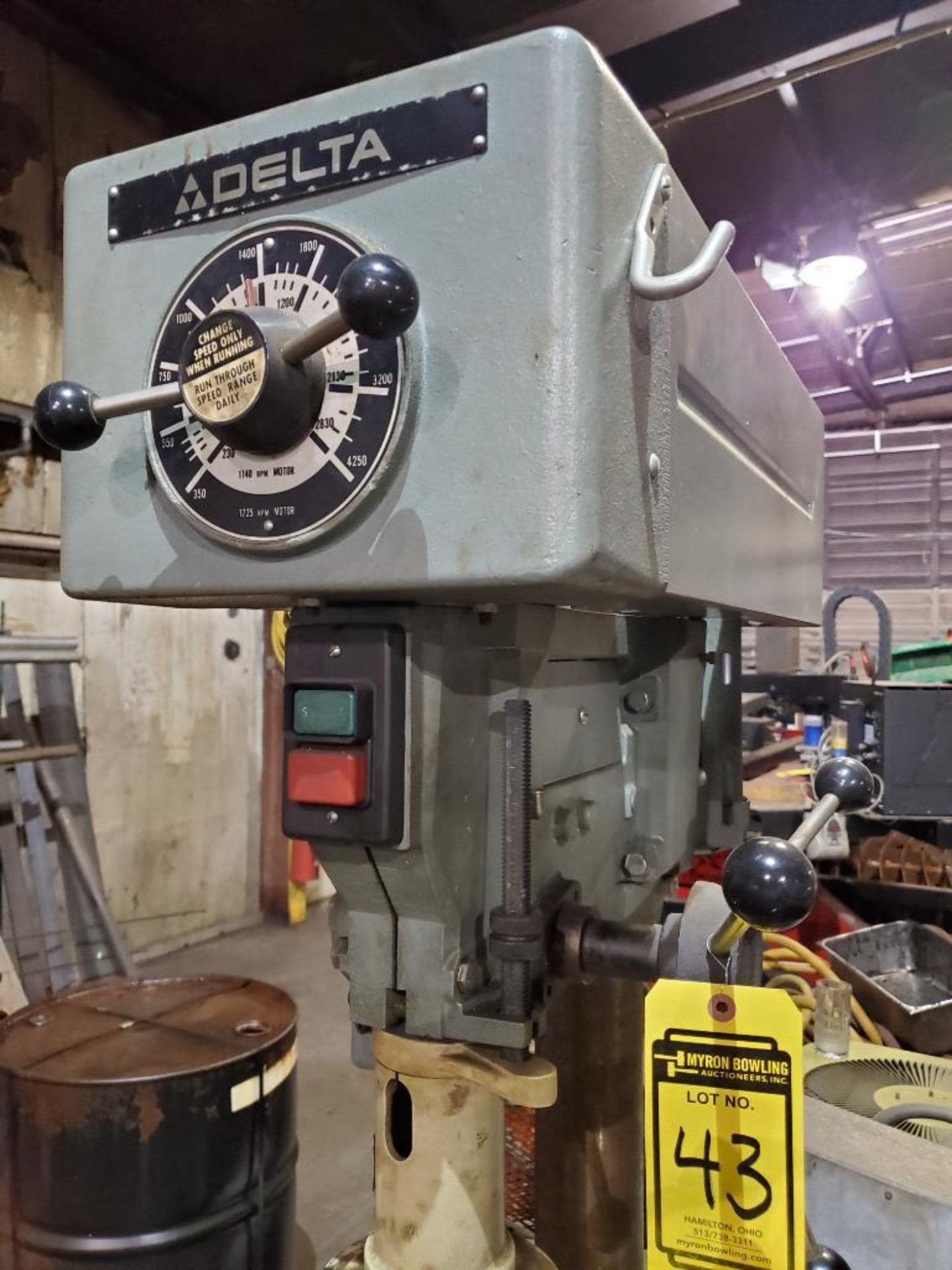 DELTA VERTICAL TAPPING DRILL PRESS, MODEL 92J79003, PROCUNIER MODEL 3 TAPPING HEAD, SLOT TABLE BASE, - Image 4 of 10