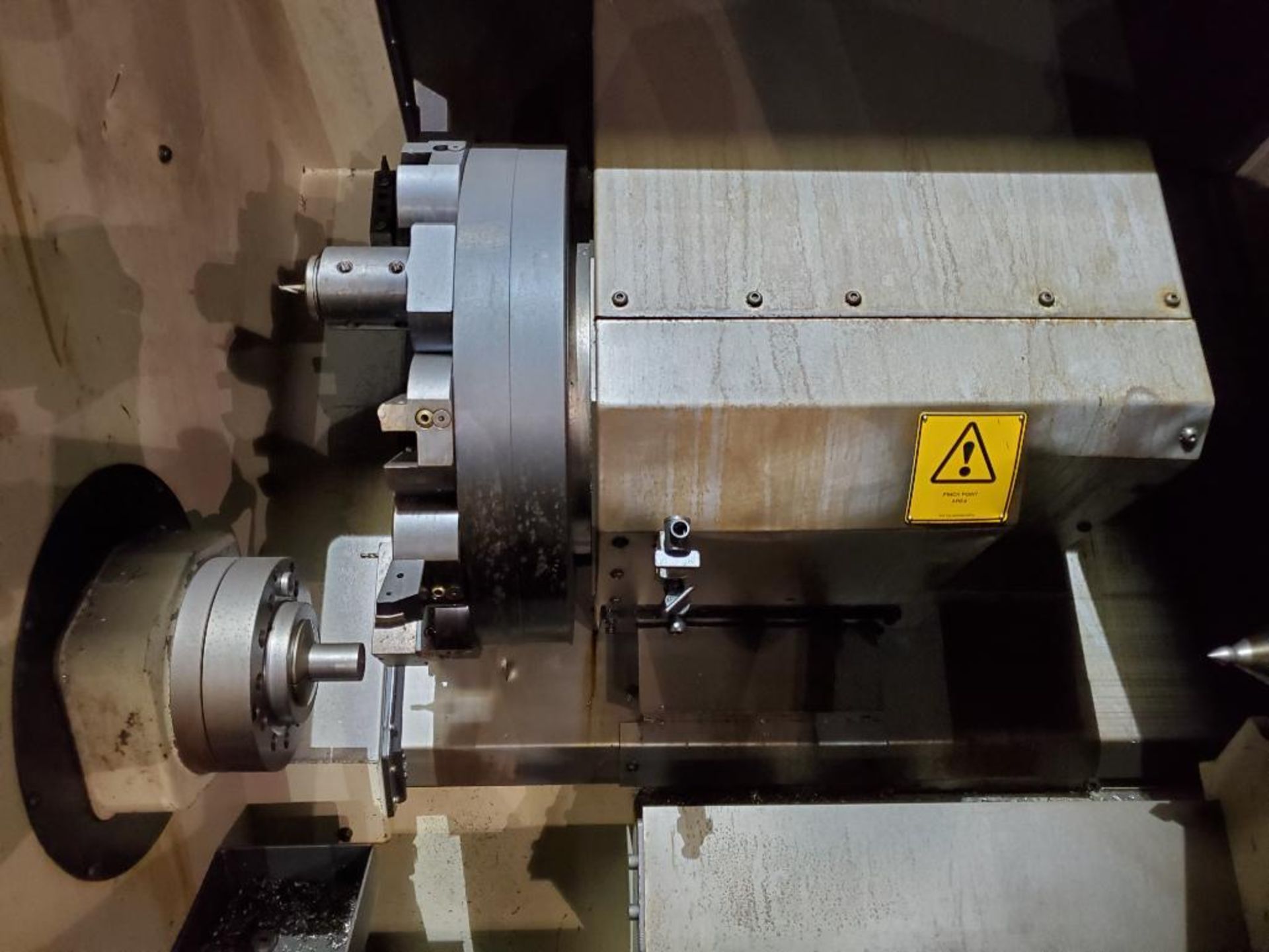 HARDINGE COBRA 42 HORIZONTAL CNC LATHE, GE FANUC SERIES 21-T DRO CNC CONTROL, FANUC PENDANT, S/N C-1 - Image 15 of 16