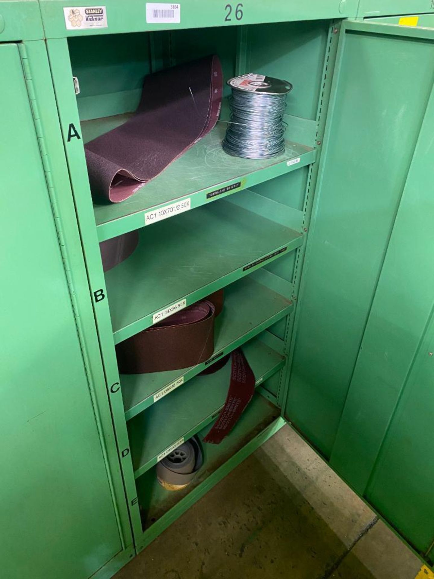 Stanley Vidmar Storage Cabinet w/ Abrasive Belts - Image 2 of 2