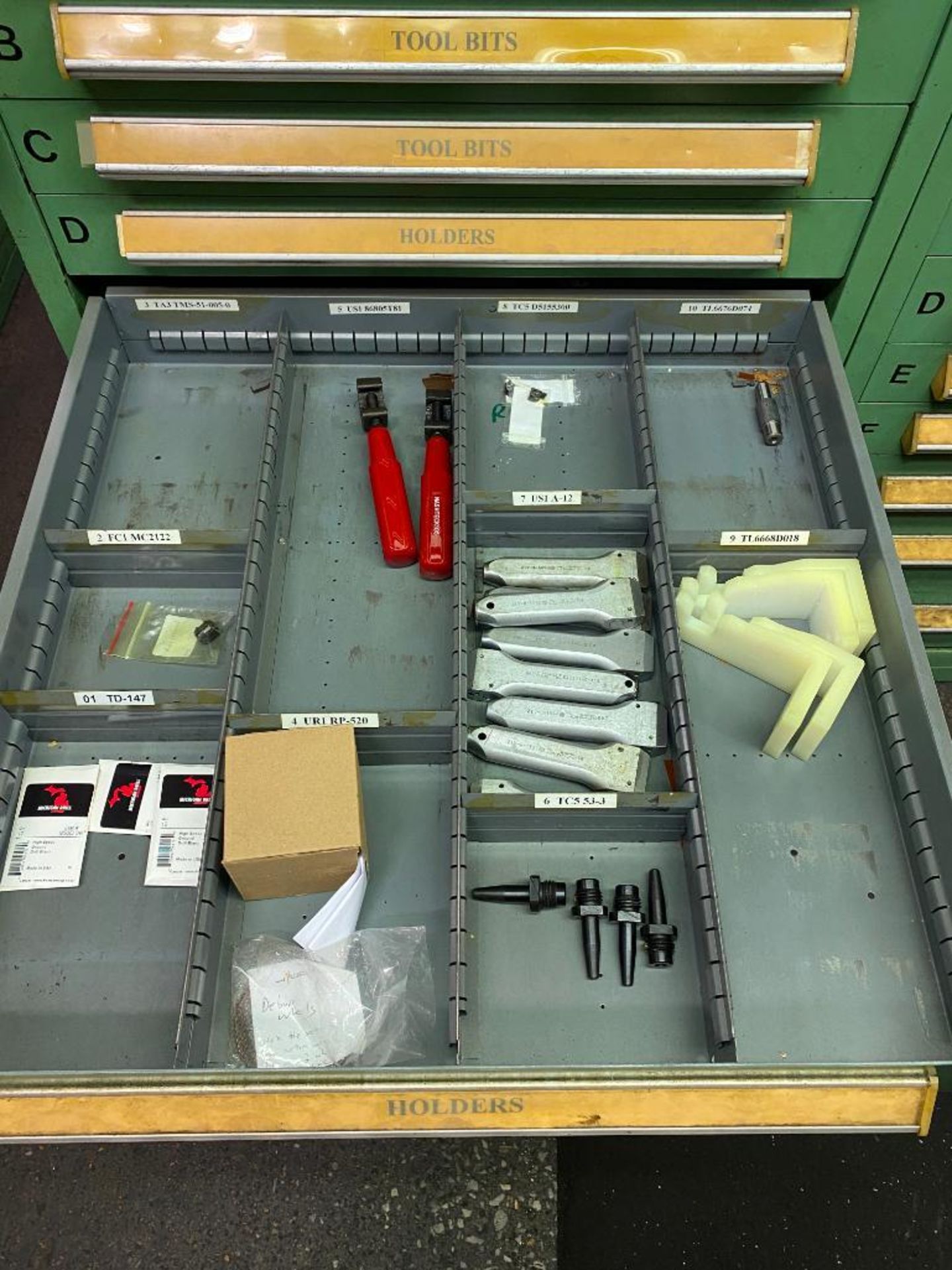 Stanley Vidmar 8-Drawer Cabinet w/ Tool Holders, Metal Stamping Tools - Image 6 of 9