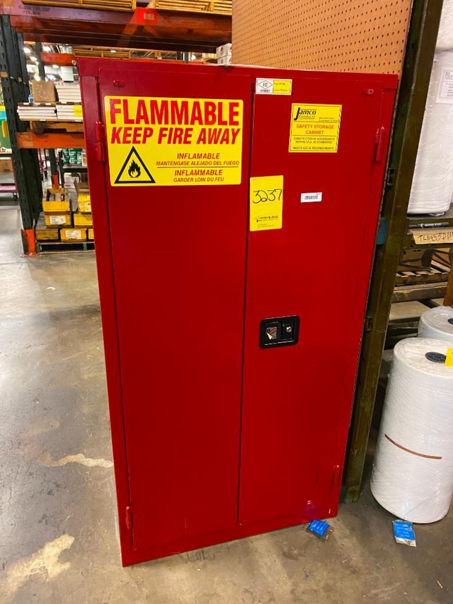 Jamco 96-Gallon Safety Storage Cabinet w/ (New) CRC Aerosol Cans, Motor Oil