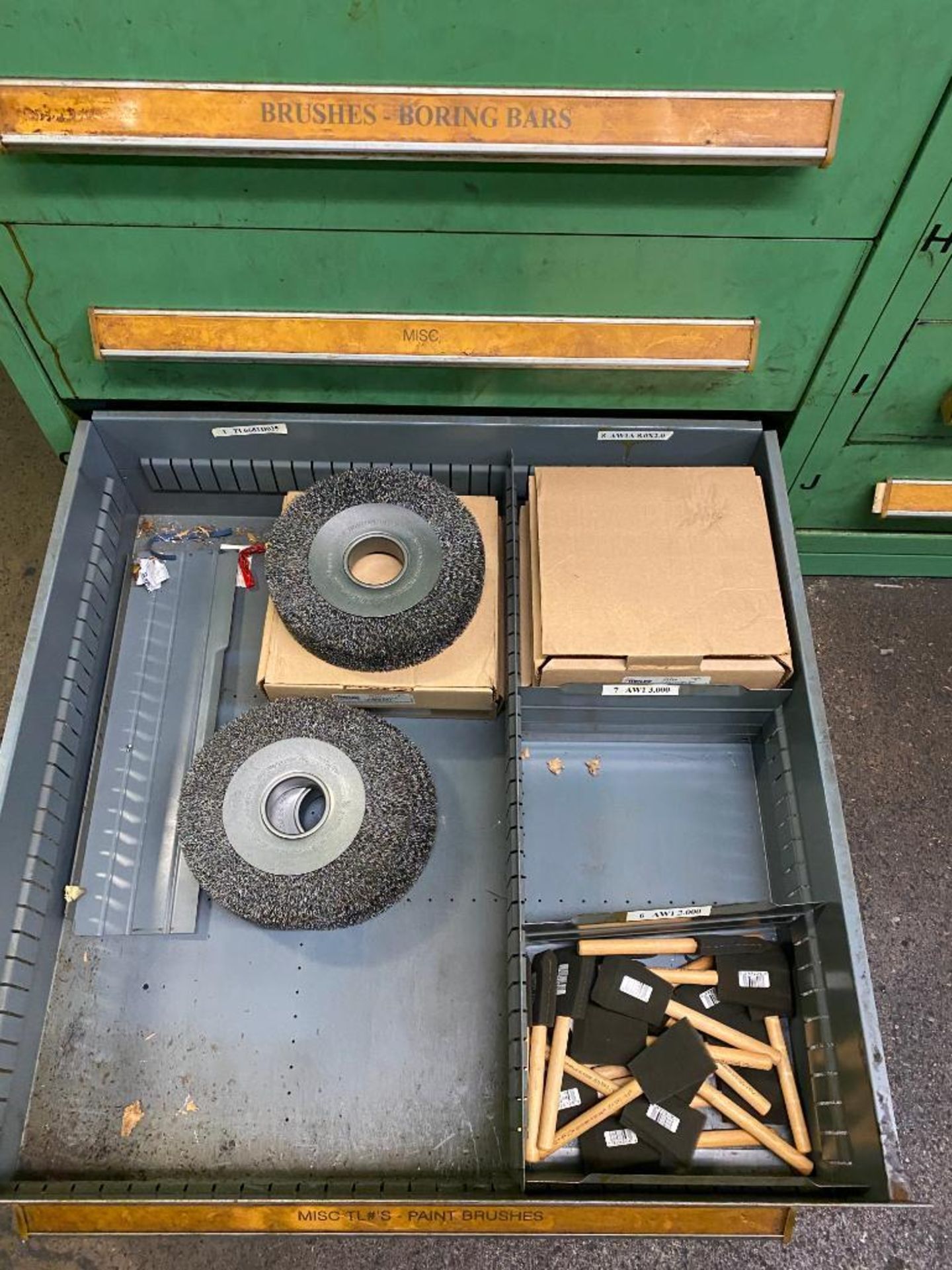 Stanley Vidmar 7-Drawer Cabinet w/ Wire Brushes, Foam Brushes, Cable Ties, Wire Brushes - Image 7 of 7