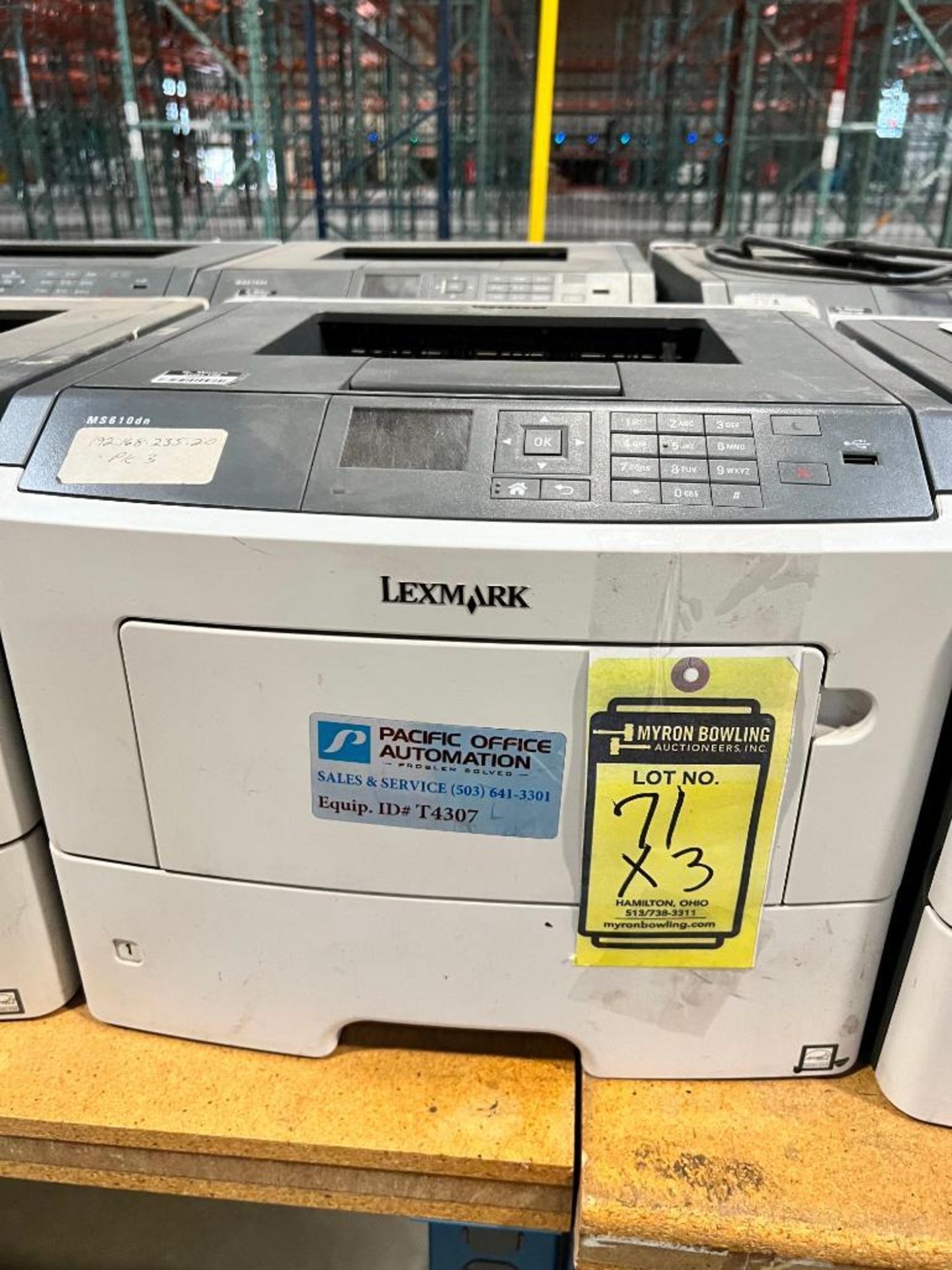 (3) Lexmark Laser Printers, Model MS610DN
