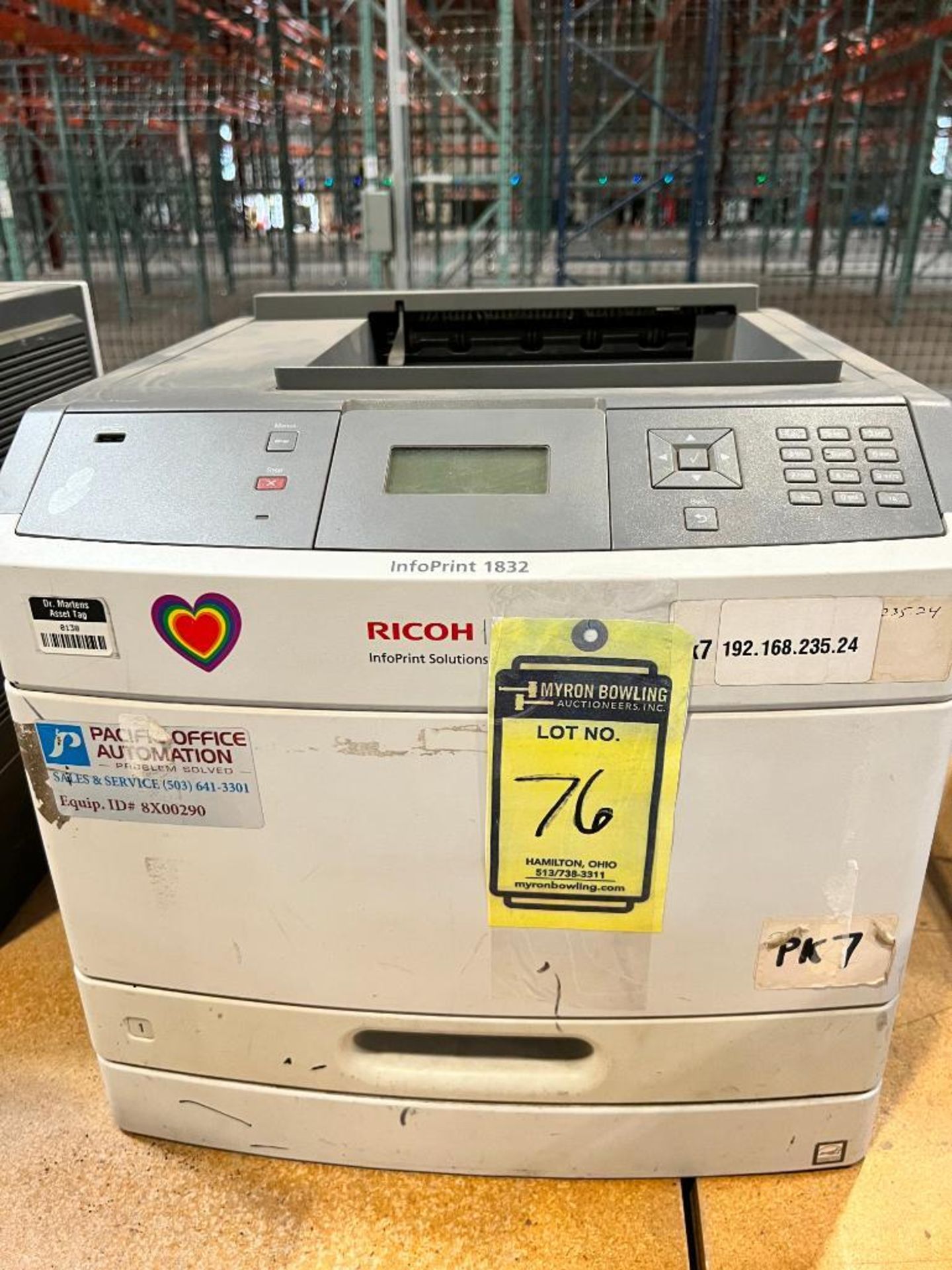 (5) Printers; (1) HP Printer, (1) Ricoh Infoprint Solution Model 1832, (1) Hewlett-Packard Officejet