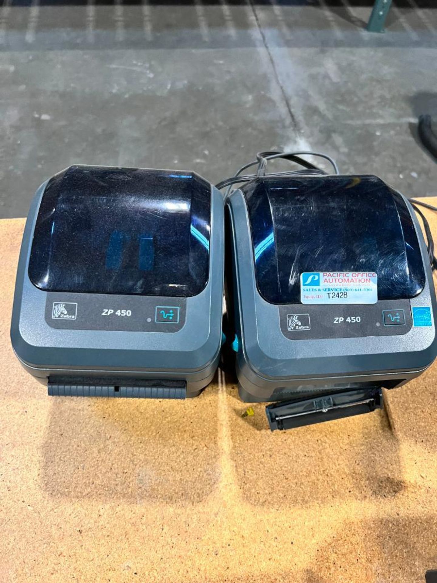 (2) Zebra Printer Model ZP450