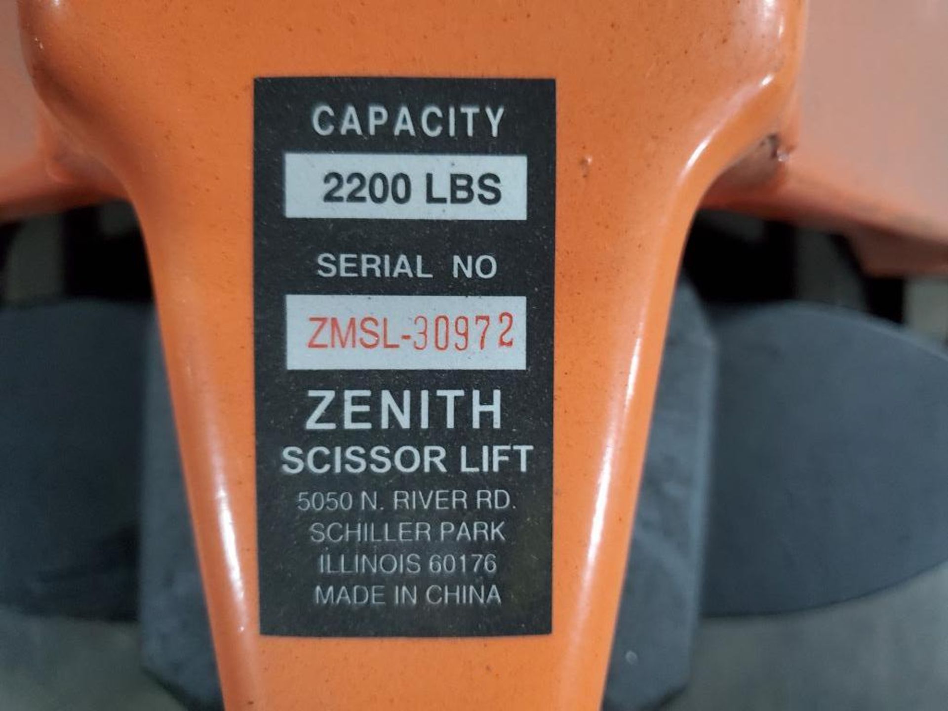 Zenith 2,200 Lb. Scissor Lift Pallet Jack, Slow/Fast Lift Function - Image 5 of 5