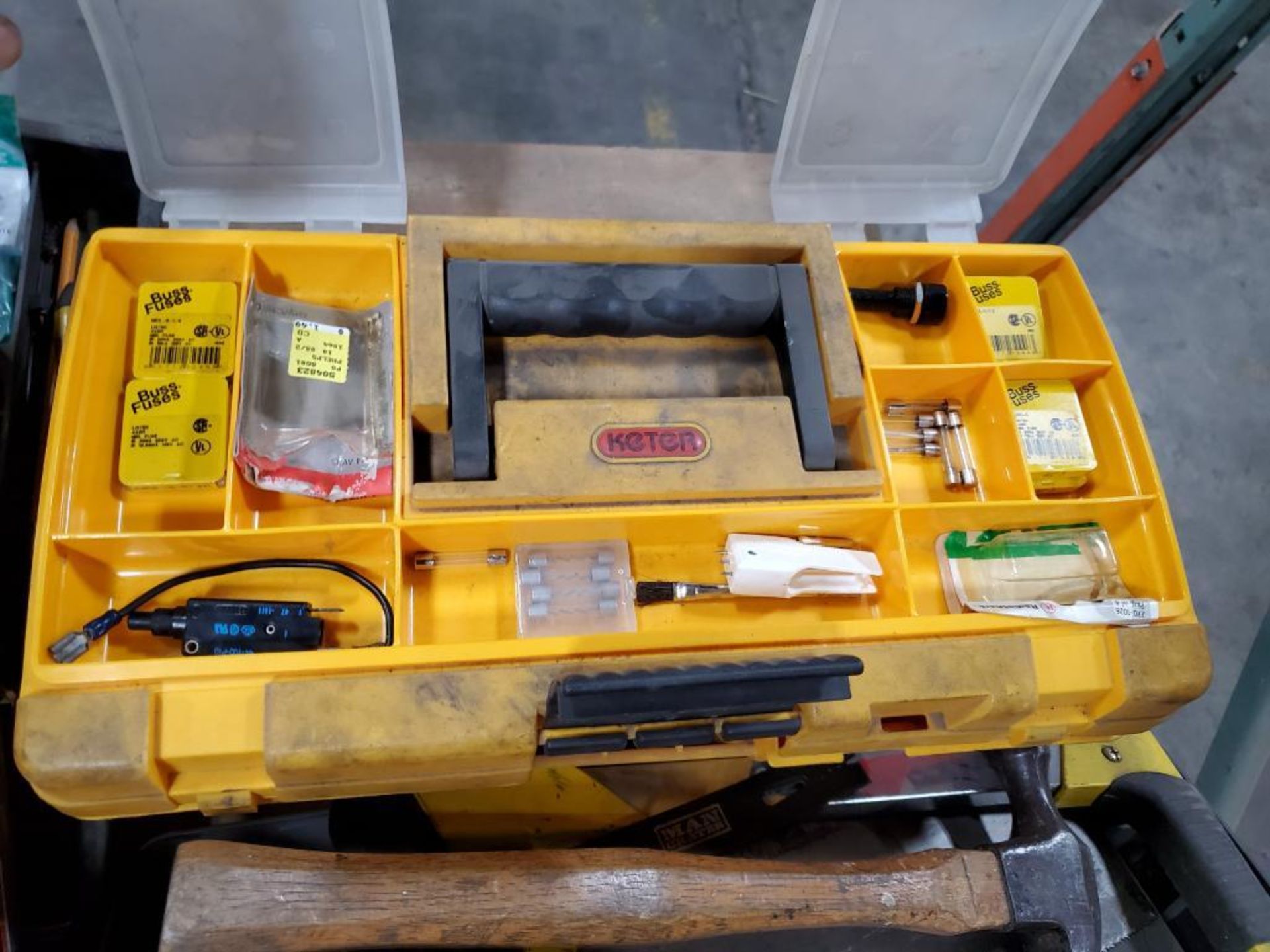 (2) Plastic Toolboxes w/ Screw Drivers, Levels, Hand Saws, Hammer, Pliers, & Cutters - Image 9 of 11