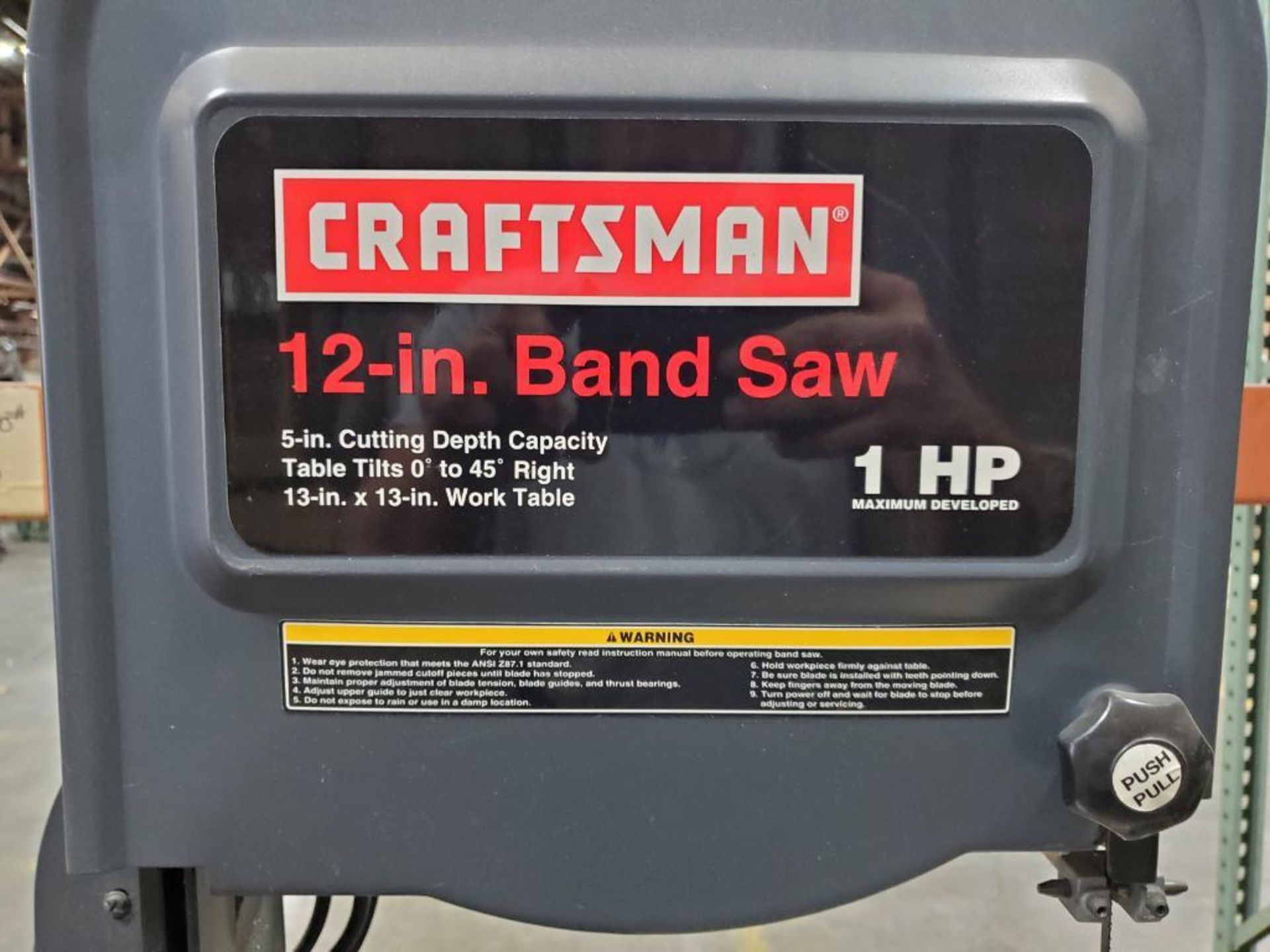 Craftsman 12" Vertical Bandsaw, 5" Depth Capacity, 13" X 13" Contour Table, 1 Hp, 12" Throat - Image 5 of 7