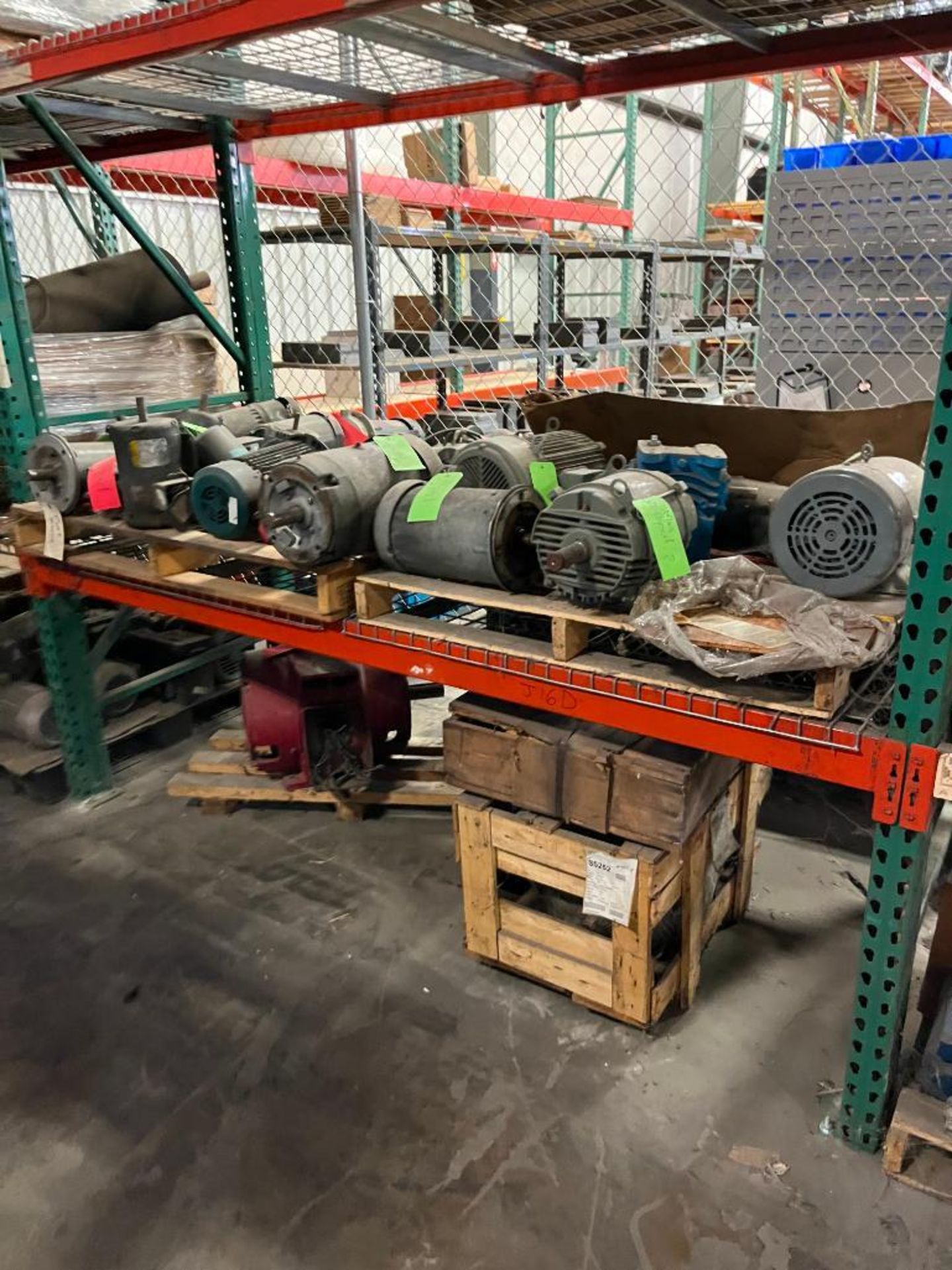 Content of (3) Bays of Pallet Racking Includes Large Quantity of Electric Motors, Gear Reducers, Ove - Image 4 of 7