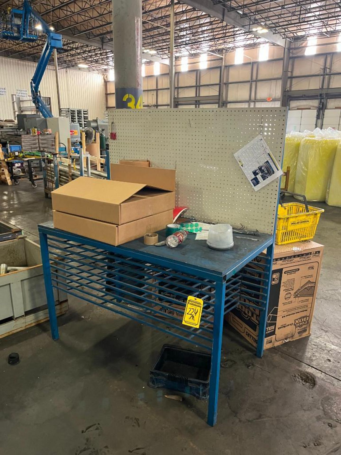 Paint Drying Table, Wood Top (No Content) (End Location: 400 Moog Blvd., Smithville, TN 37166)