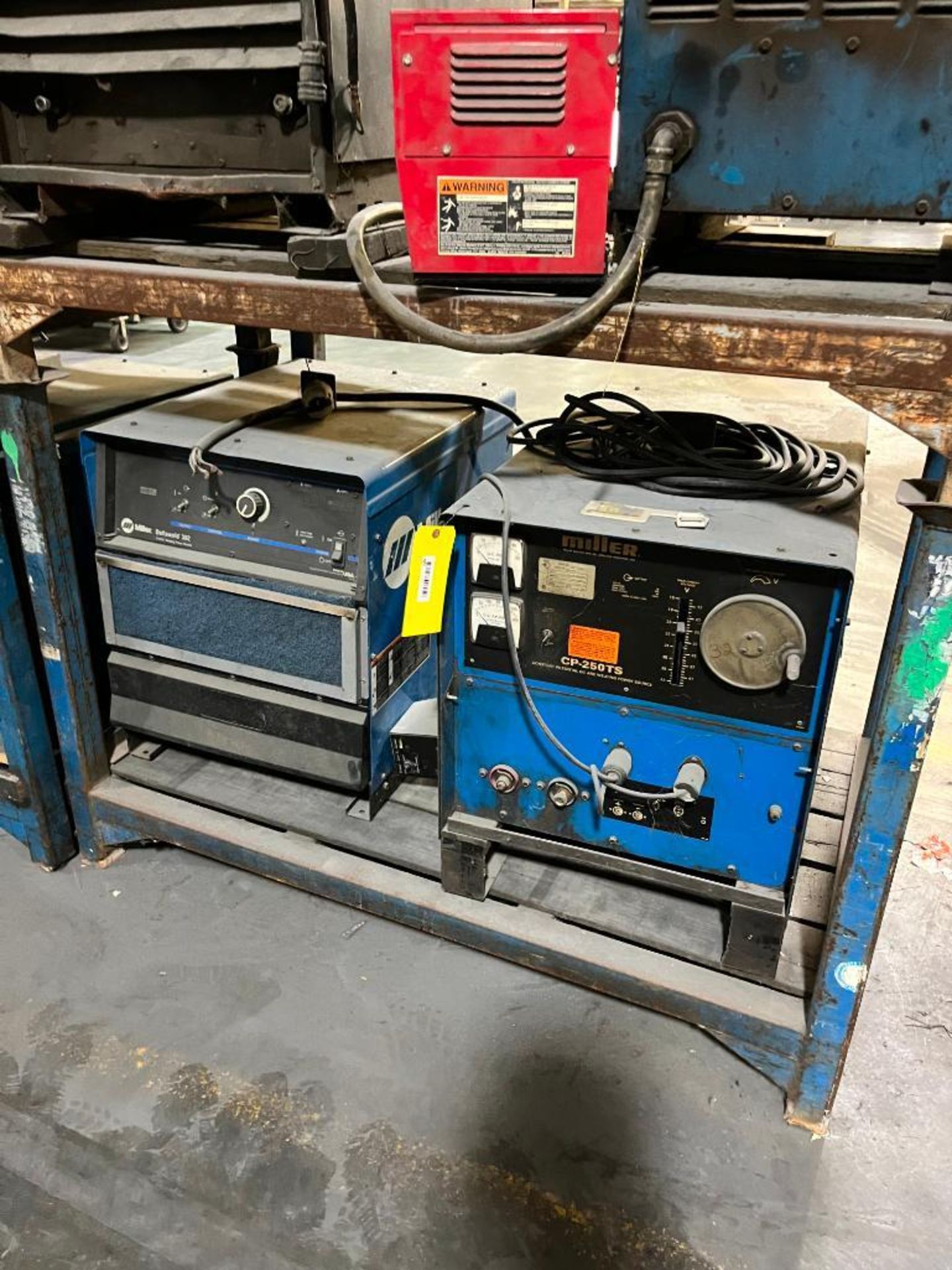 (2) Miller Welders, Miller Deltaweld 302 Welding Power Source, s/n LB036403, Miller CP250TS Welding