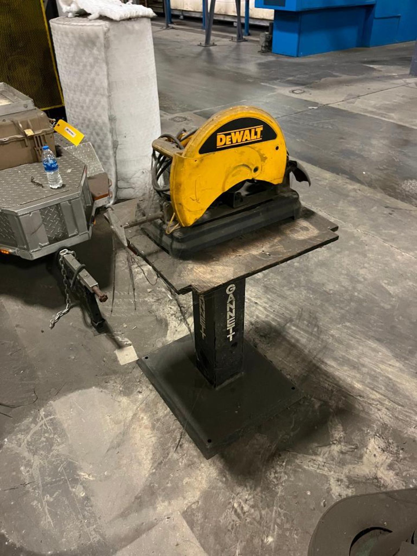 Dewalt 14" Chop Saw, 1" Arbor, Gannett Pedestal Stand - Image 2 of 2