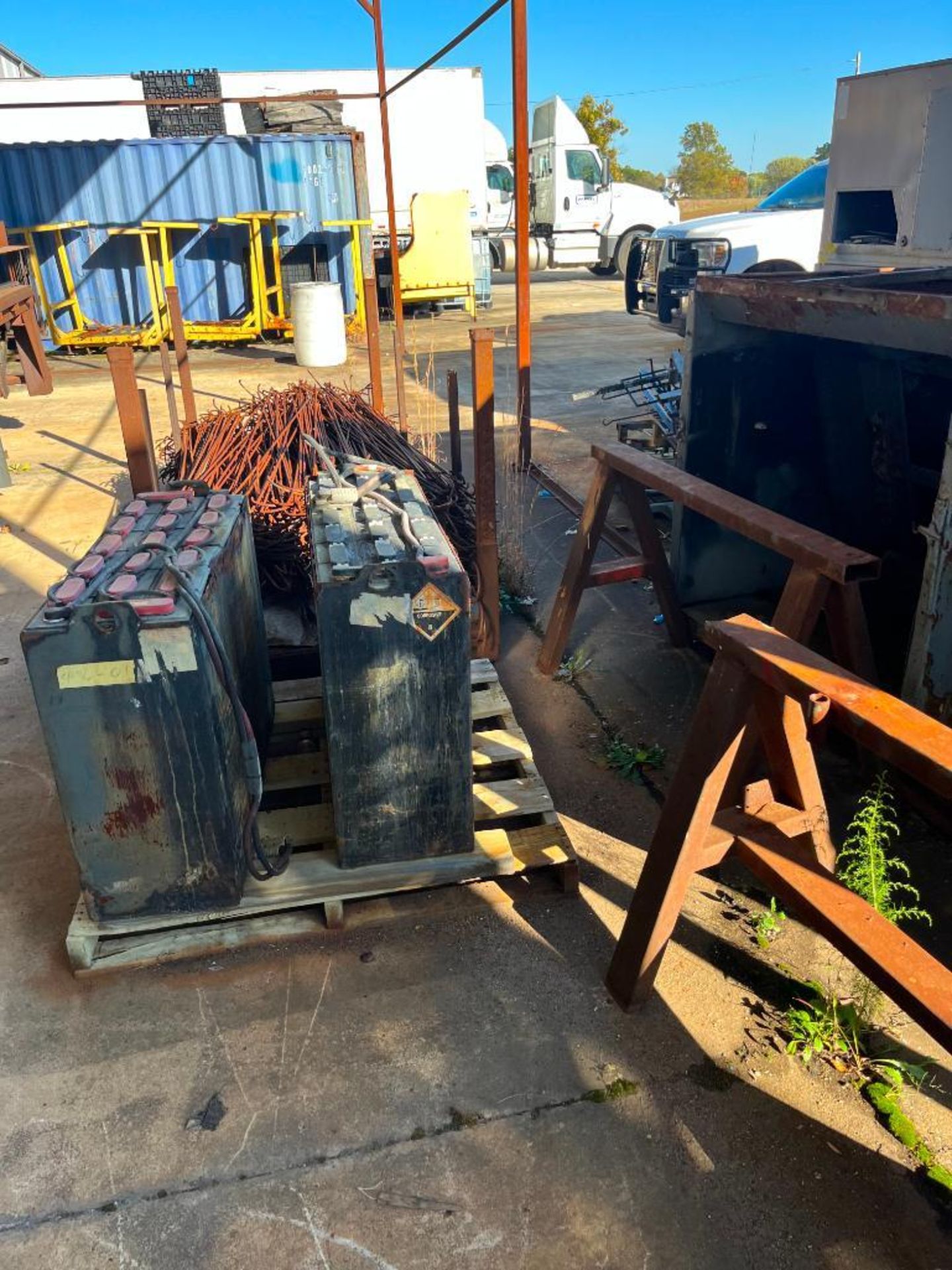 Lot of Scrap Around Lot 170 & 171 Including AC Units, Forklift Batteries, Rack of Steel (See Picture - Image 4 of 5