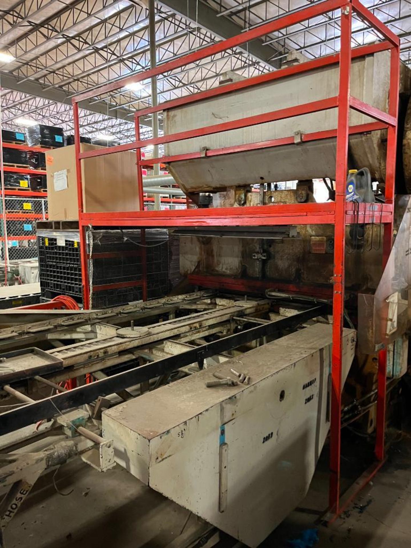 Peg Board Press Line Including: Vacuum Feed Table, Chicago 6' Counter Balance Press, 25' Outfeed Rol - Image 3 of 5