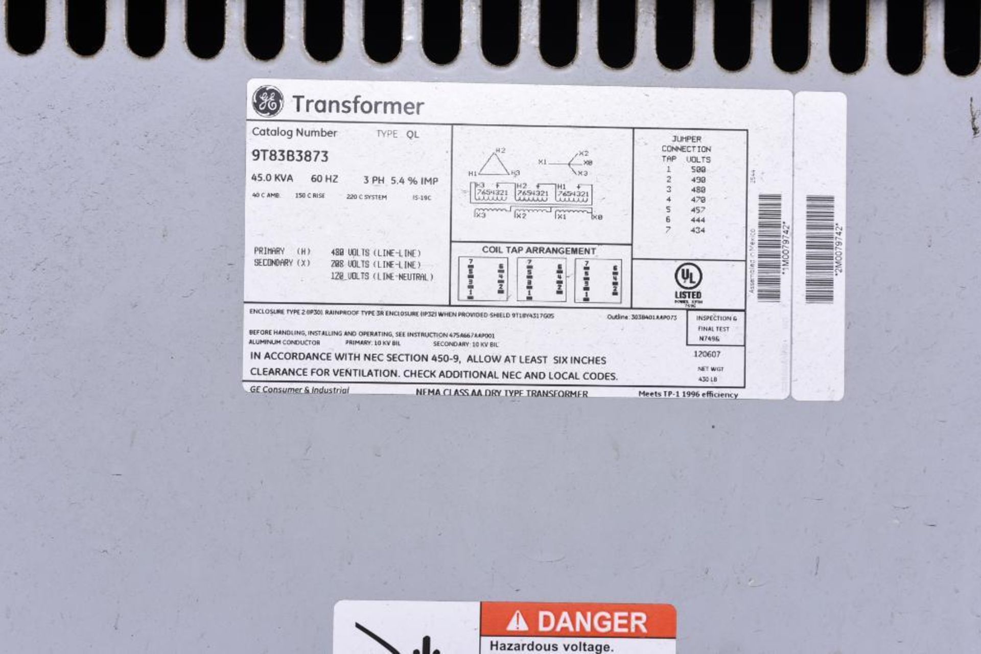 Ericson e-Cart Mobile Temporary Power Distribution 45 KVA Transformer - Image 2 of 2