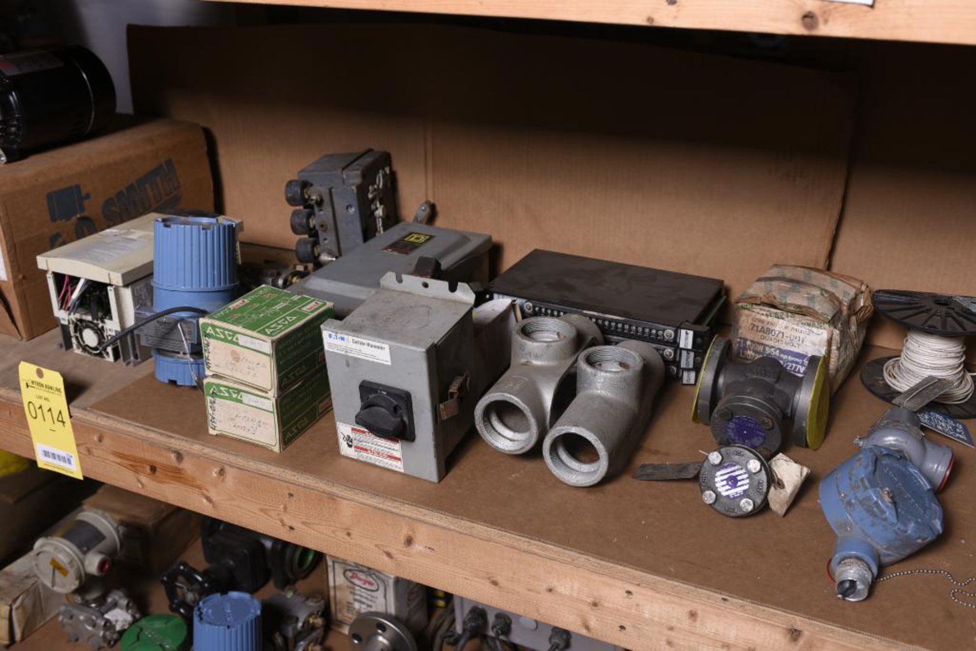 Shelf of Miscellaneous MRO, Valves, Electrical, Motors, Indicators, Pumps (Rosemount, Square D, Kunk - Image 2 of 3