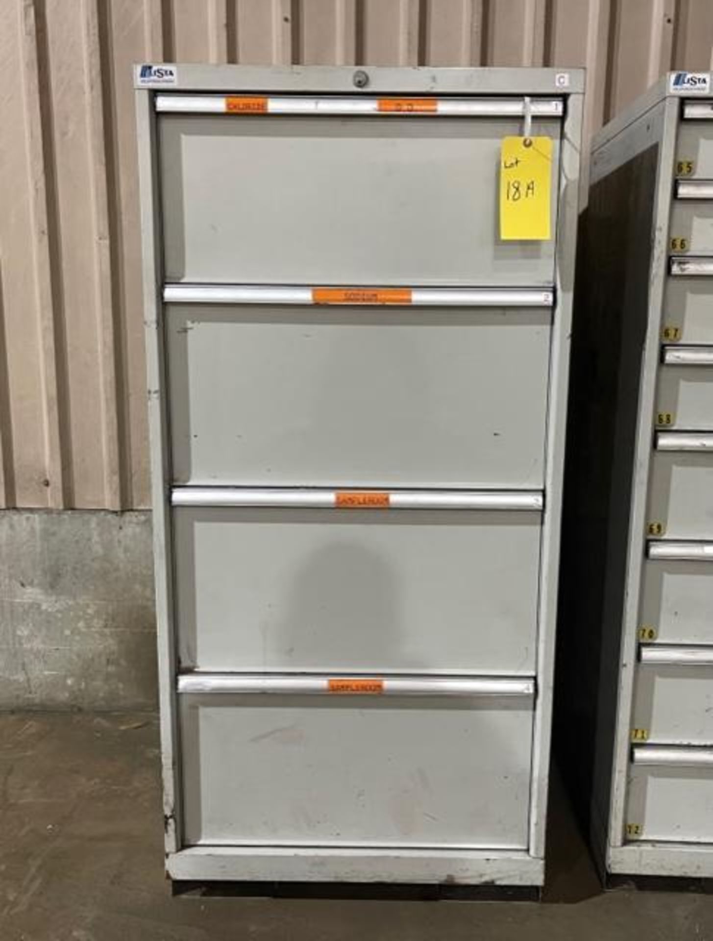 Lista 4-Drawer Industrial Storage Cabinet, w/ Content