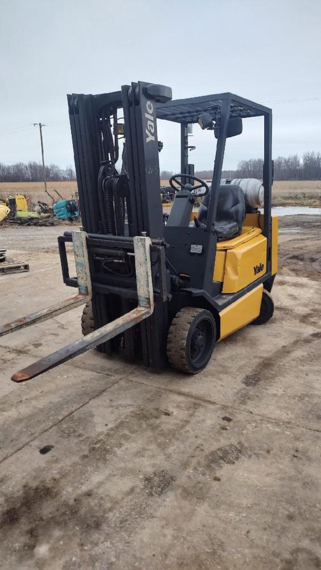 2002 Yale 5,000 LB. Capacity Forklift, Model: GLC050, S/N: E187V18925Z, LPG, Solid Tires, Lever Shif