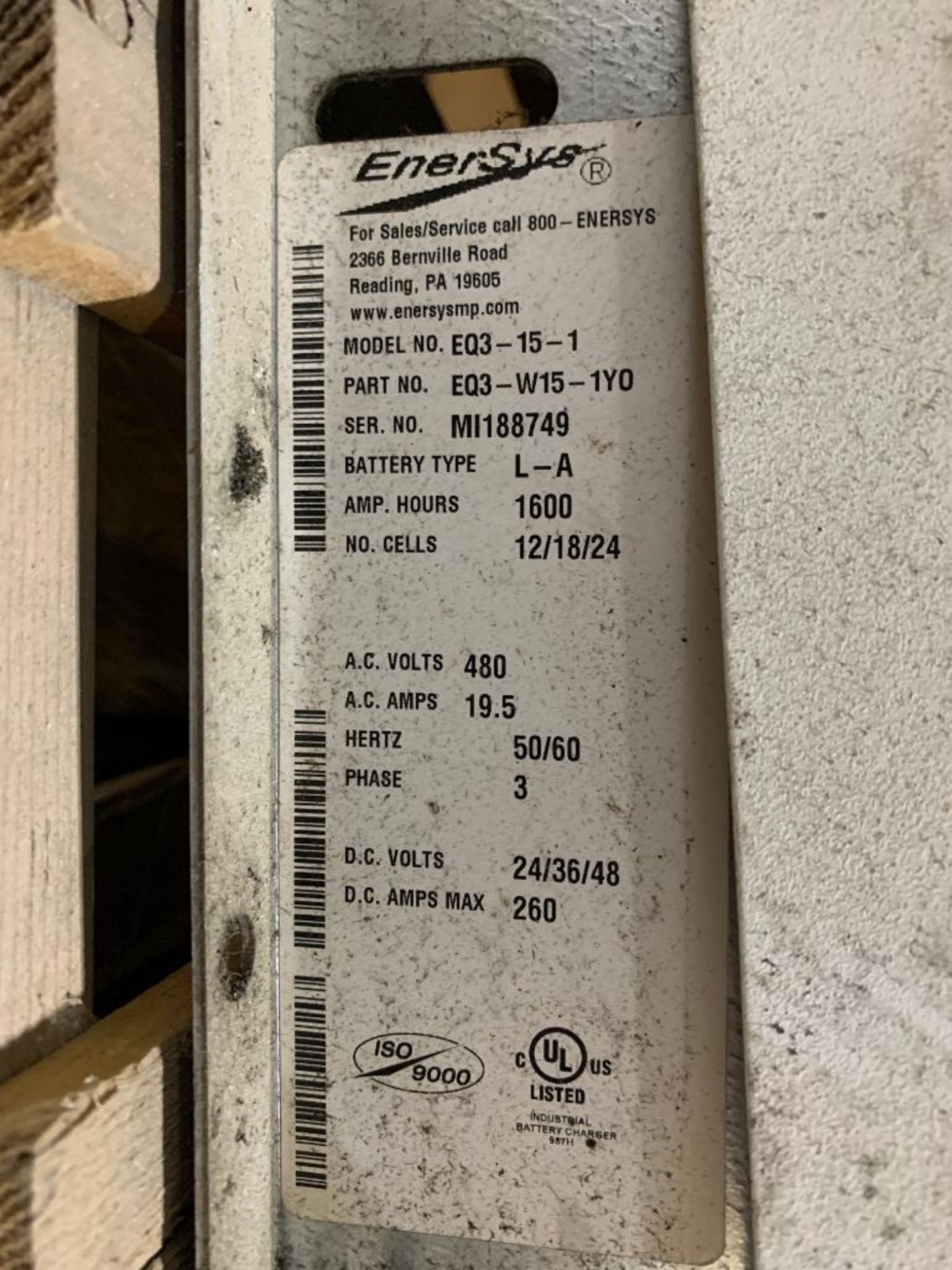 Enersys Enforcer Impaq High Frequency Multi-Volt Battery Charger, 24/36/48-Volt Charging Capabilitie - Image 2 of 2