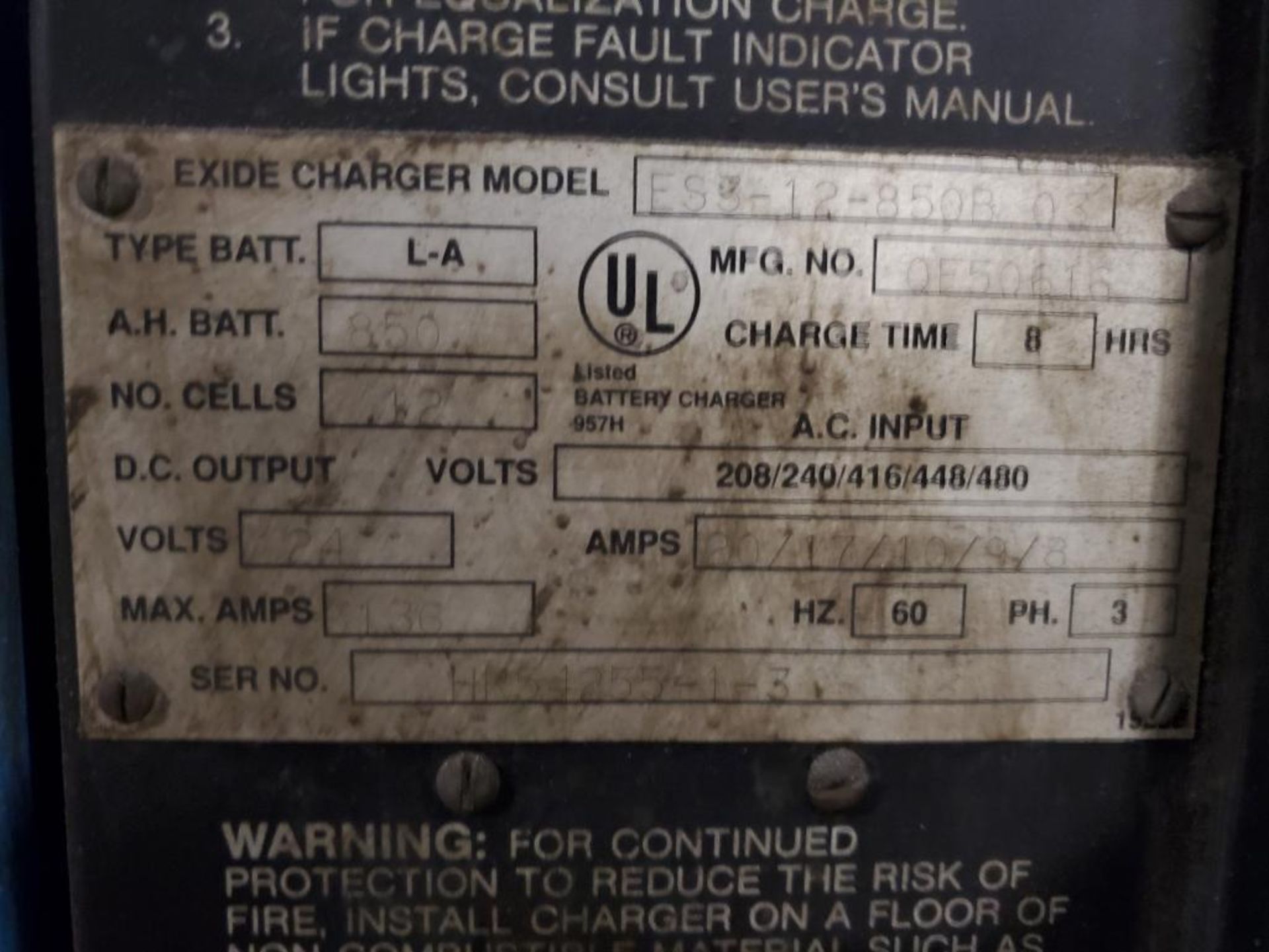 Exide System 3000 24V Forklift Battery Charger - Image 5 of 5