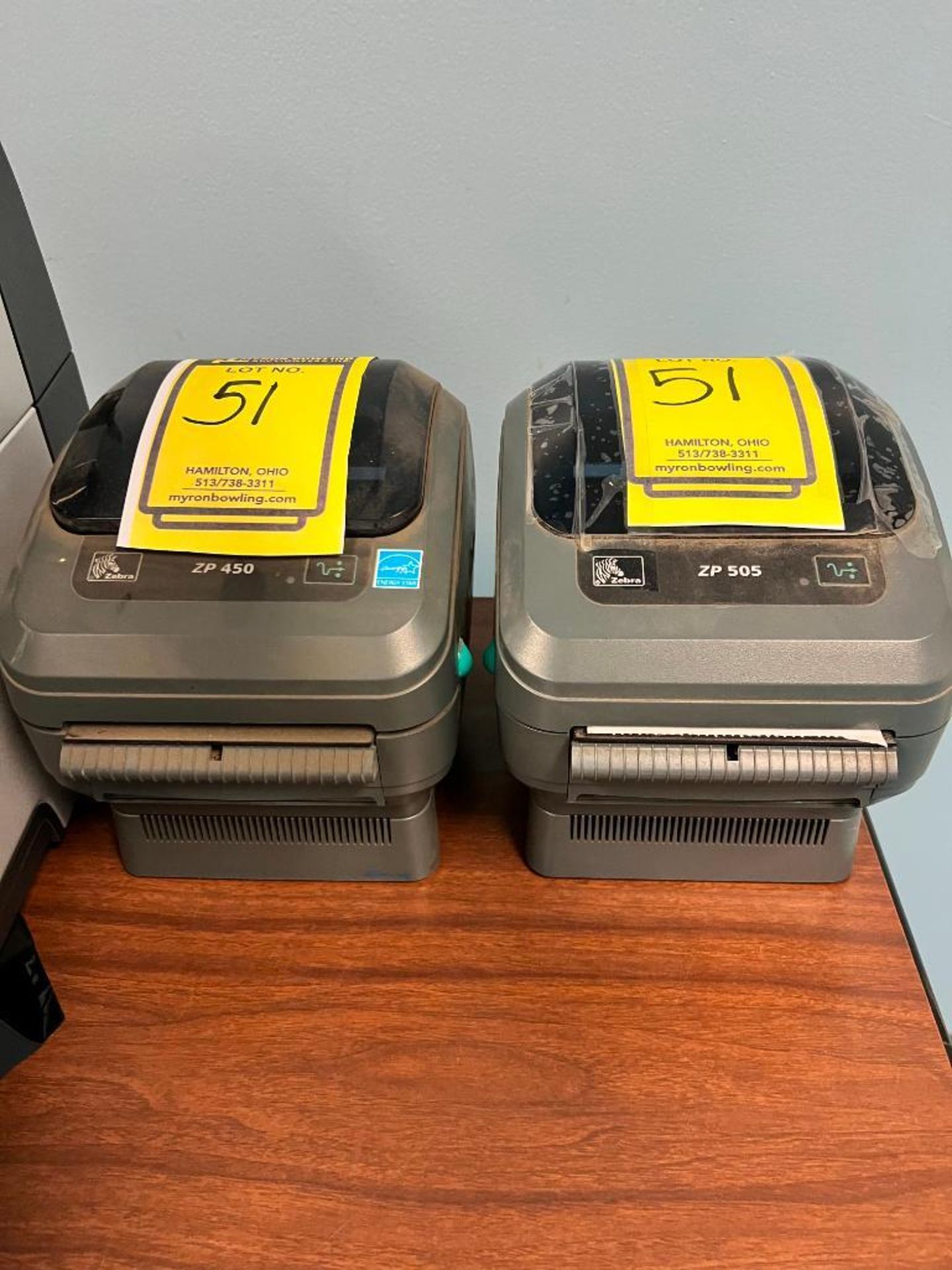 (2) Zebra Printers, Model Number ZP450
