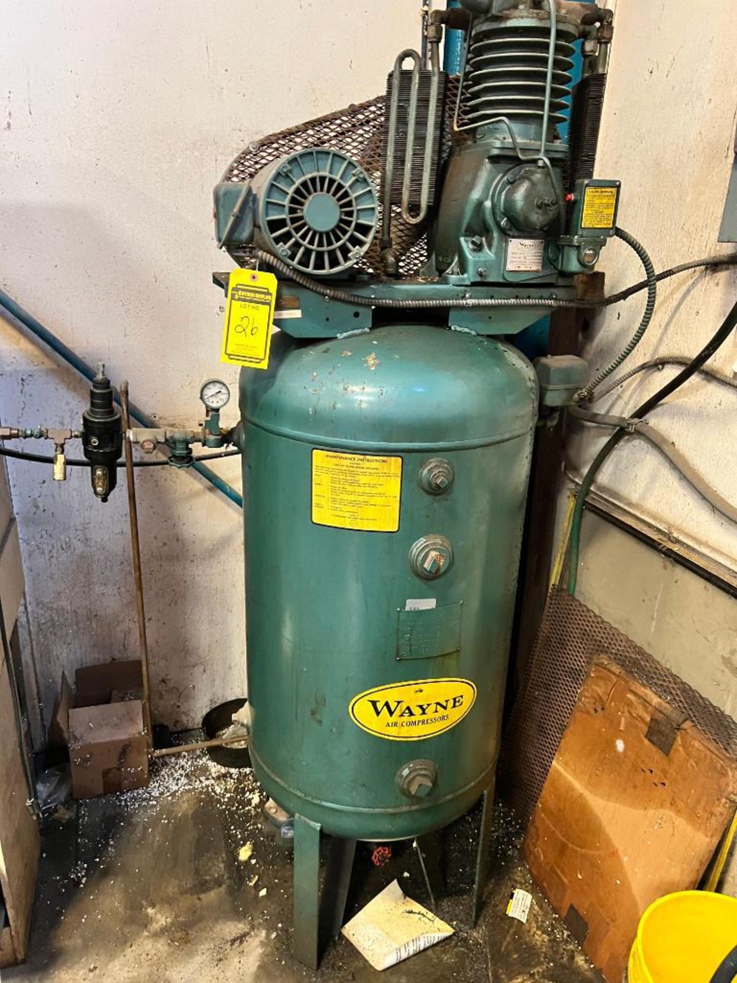 Wayne Vertical Air Compressor, 80-Gallon, Model 5228-SV, S/N ME-536774 - Image 2 of 3