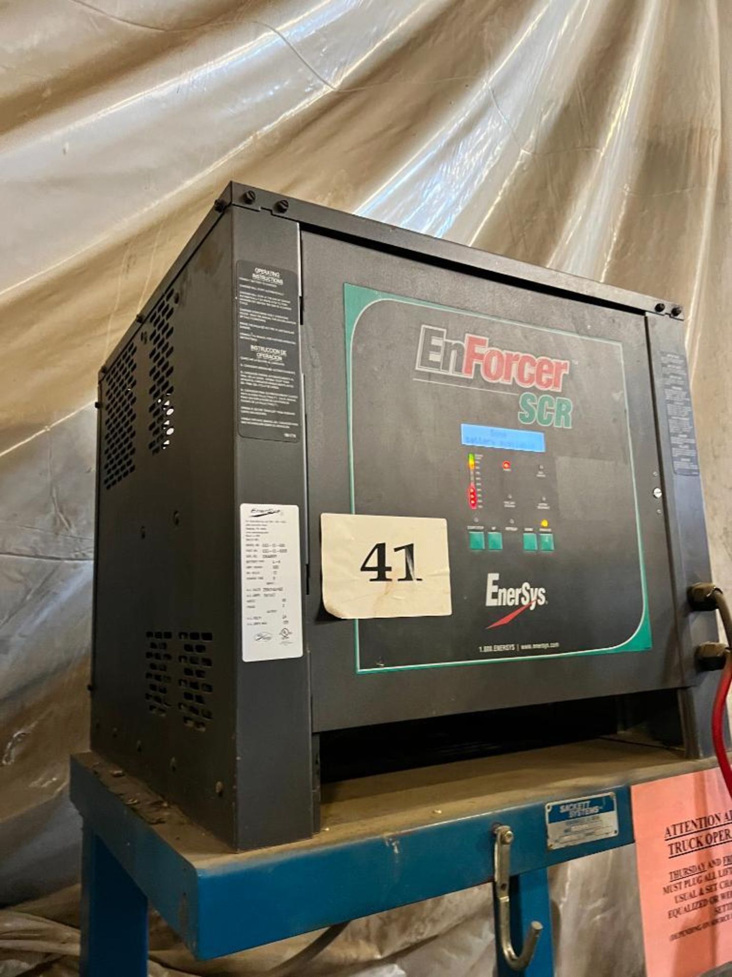 Enersys Enforcer SCR Battery Charger, 24 Volt, w/ Sackett Systems Battery Cradle, S/N GK44609 - Image 2 of 3