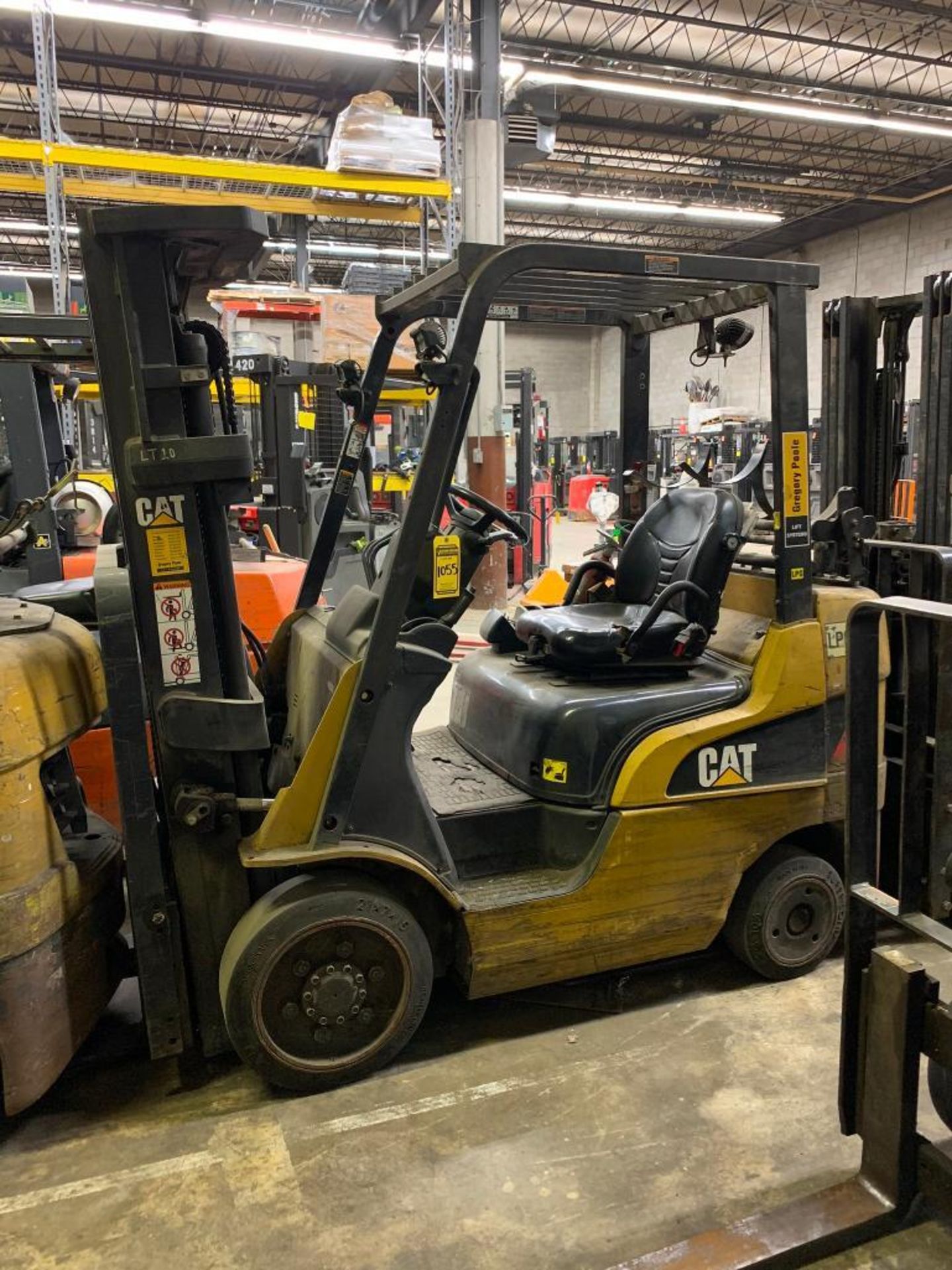 Caterpillar Forklift, LPG, 5,000 lb. Cap., Model 2C5000, S/N AT9033907, Solid Tires, 3-Stage Mast, S