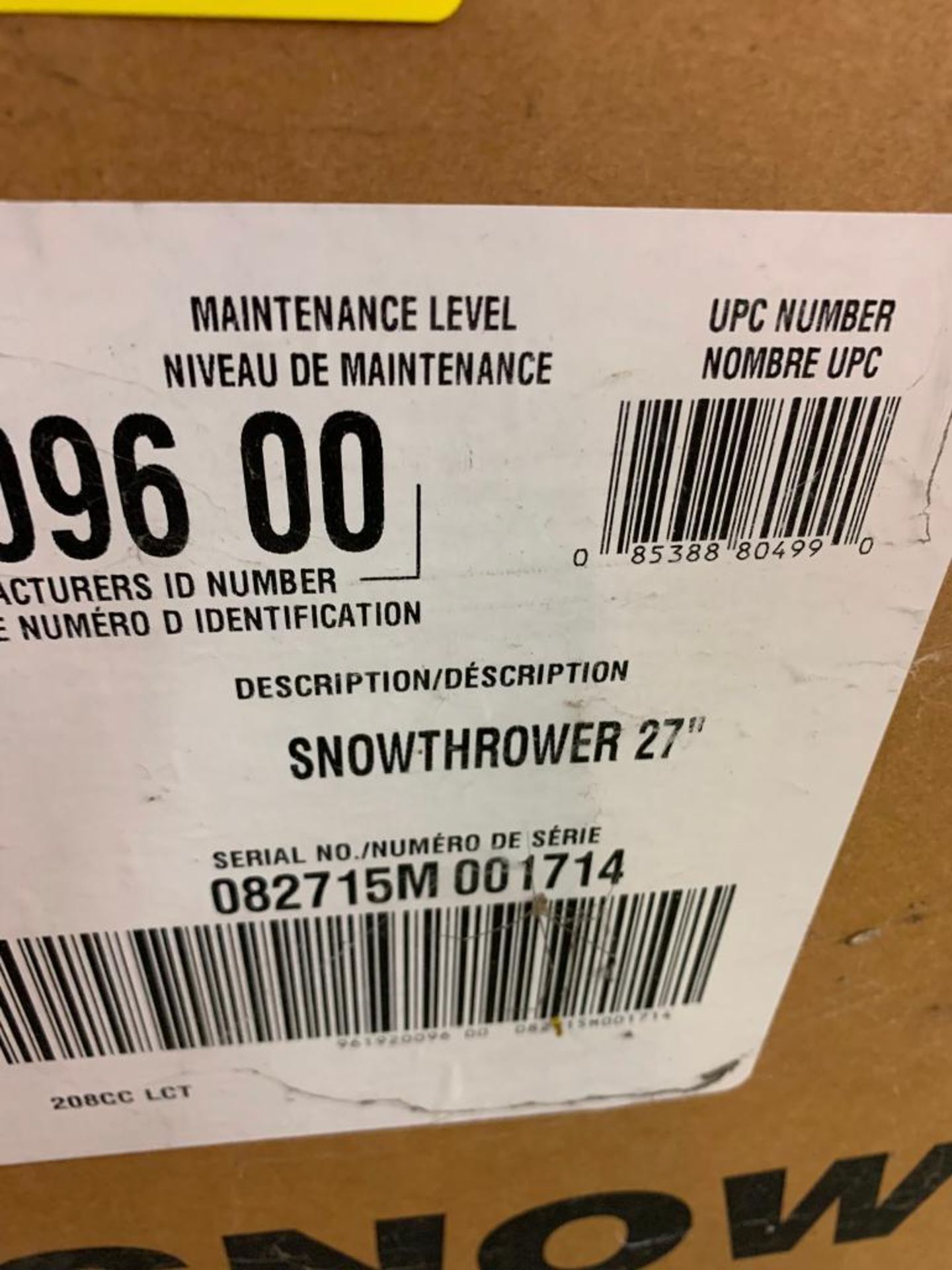 (8) Pallets of Powered Equipment: Snow Thrower, Trimmer, Tillers, Pressure Washers - Image 5 of 10