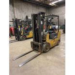 Caterpillar Forklift, LPG, 5,000 lb. Cap., Model GC25, S/N 4EM03447, Solid Tires, 3-Stage Mast, Side