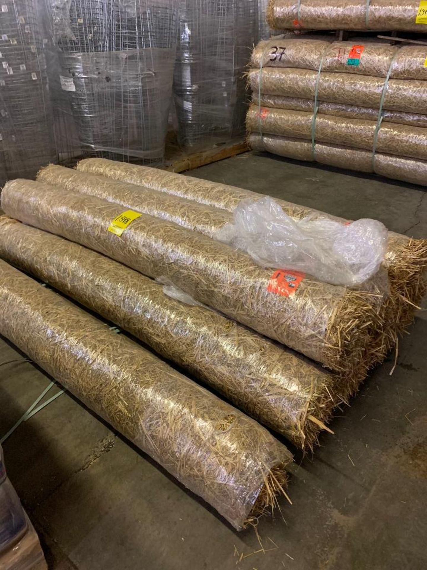 Mud Control Fabric Rolls, Straw Erosion Control Blankets, Netting, Wood Stakes - Image 3 of 10
