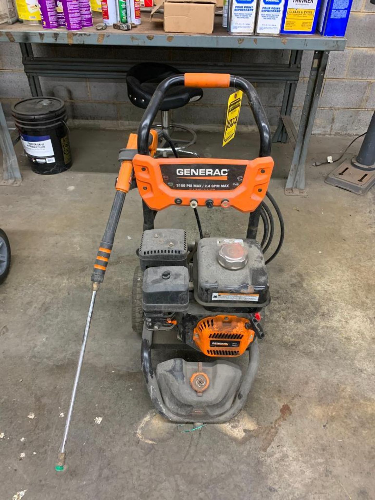 Generac Gas Pressure Washer, 3,100 PSI Max., 196 CC Overhead Valve Engine