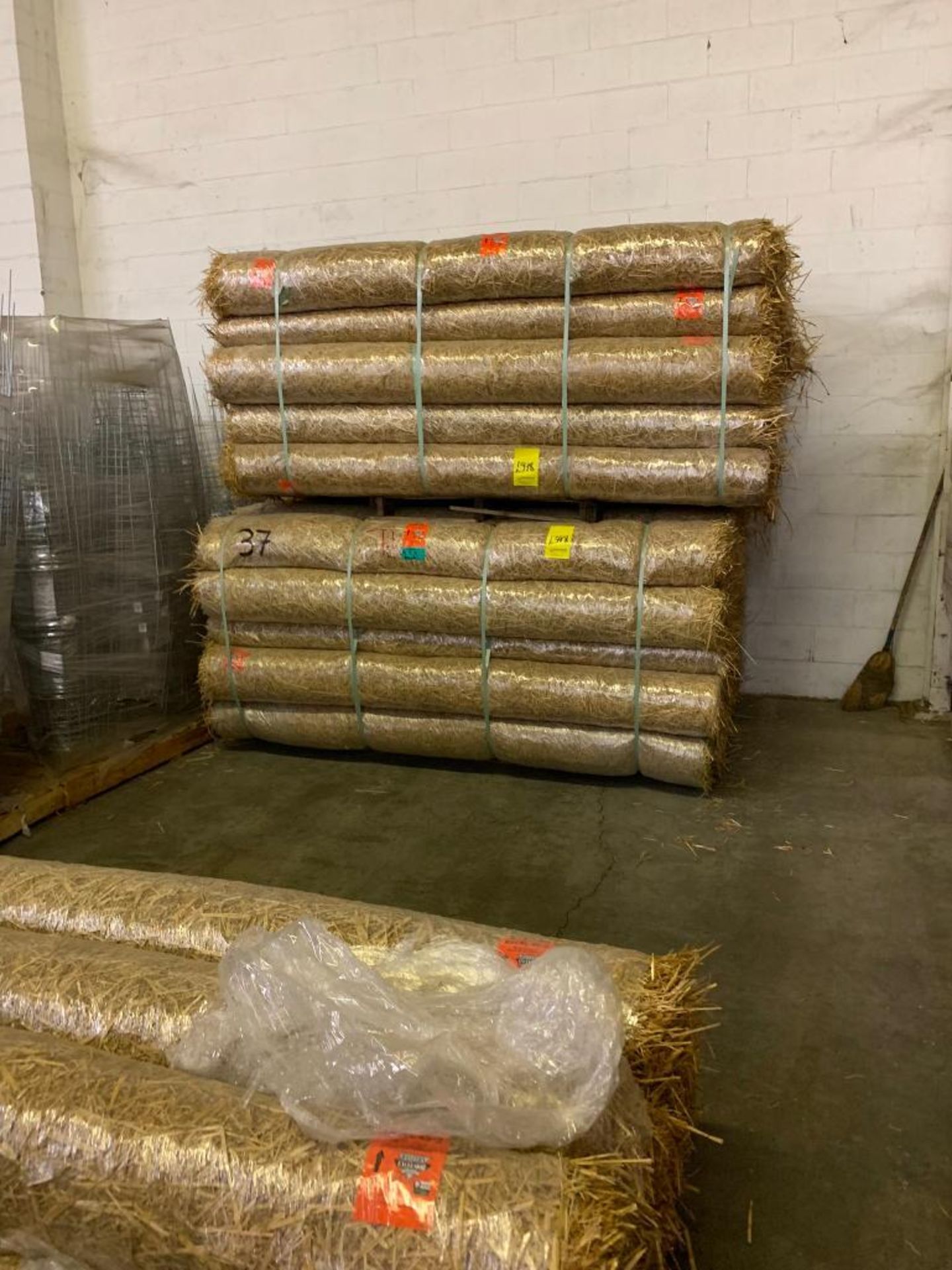 Mud Control Fabric Rolls, Straw Erosion Control Blankets, Netting, Wood Stakes - Image 2 of 10
