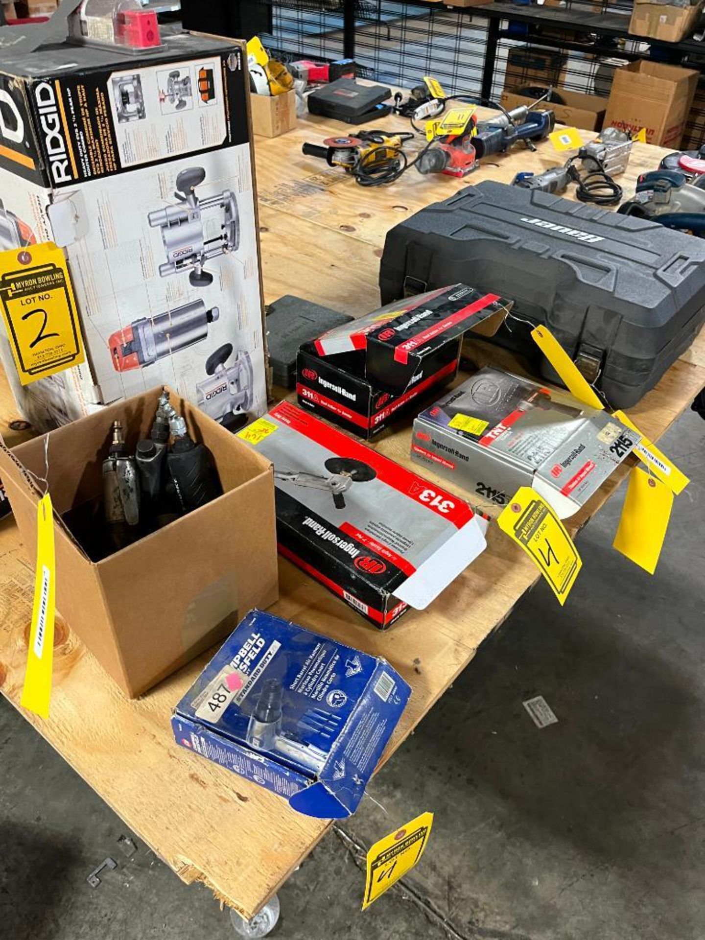 Assorted New & Used Pneumatic Tools Incl. Air Hammer, Angle Sander, 2115TI 3/8" Impact, Air Sander,