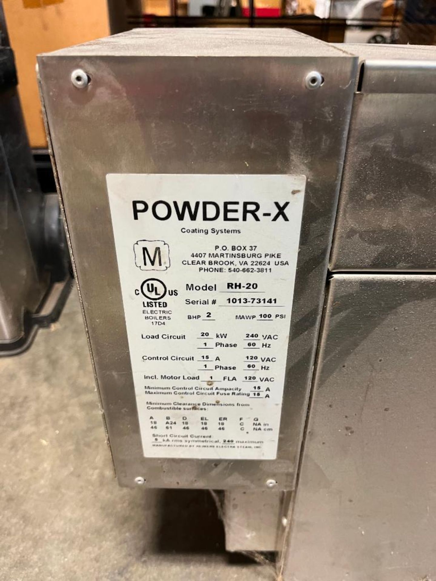 Powder-X RH-20 Coating System, 100 PSI, S/N 1013-73141 - Image 2 of 6