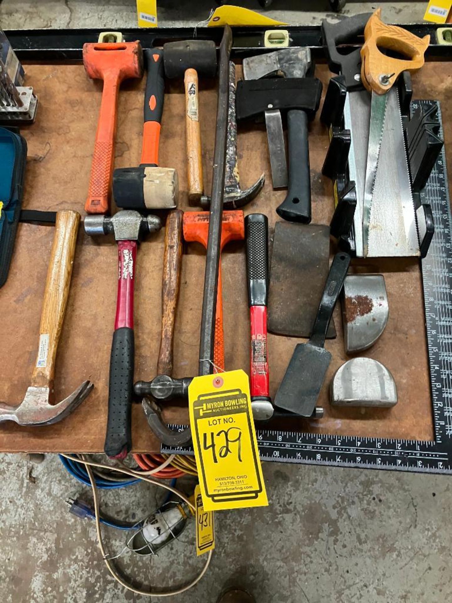 Assorted Tools; Hammers, Squares, Level, Saws, & Hatchets - Image 2 of 2