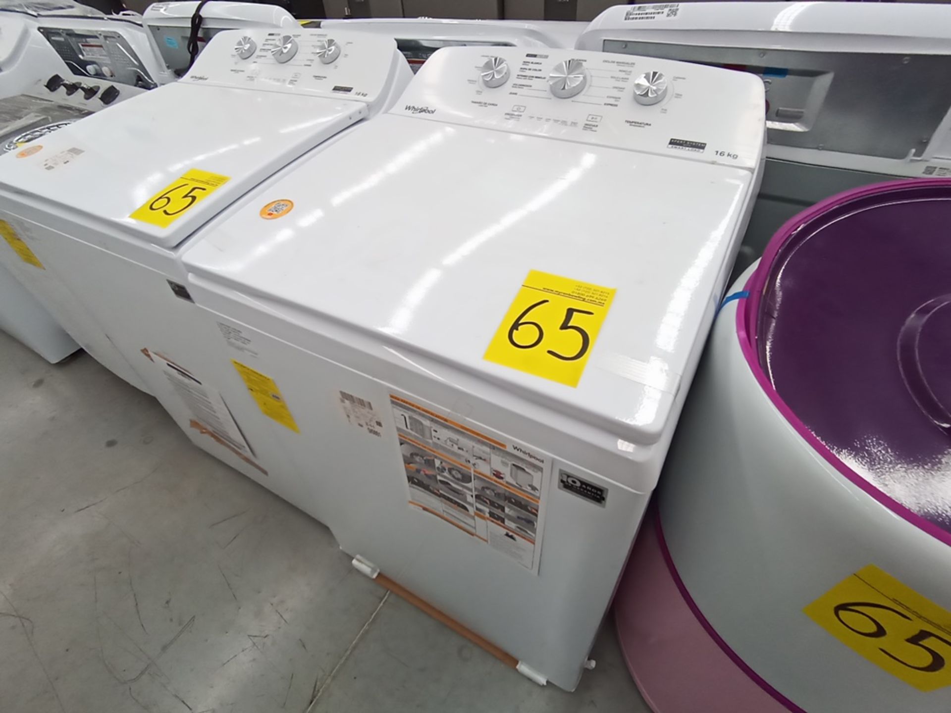 Lote de 3 Lavadoras contiene: 1 Lavadora de 16KG, Marca Whirlpool, Modelo 8MWTW1613MJQD, Serie HLA2