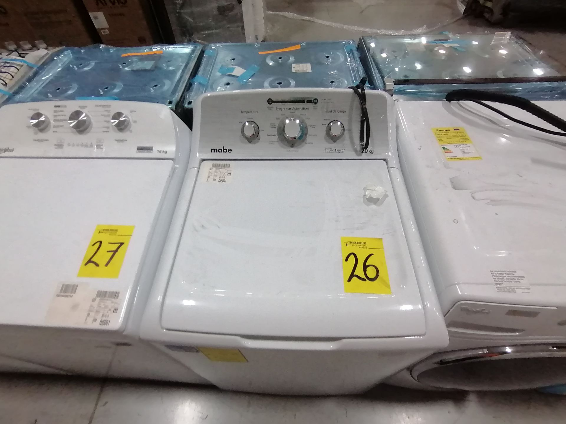 Lote de 3 Lavadoras contiene: 1 Lavadora de 21KG, Marca Mabe, Modelo LMA71214VBAB03, Serie 2108S599 - Image 8 of 24